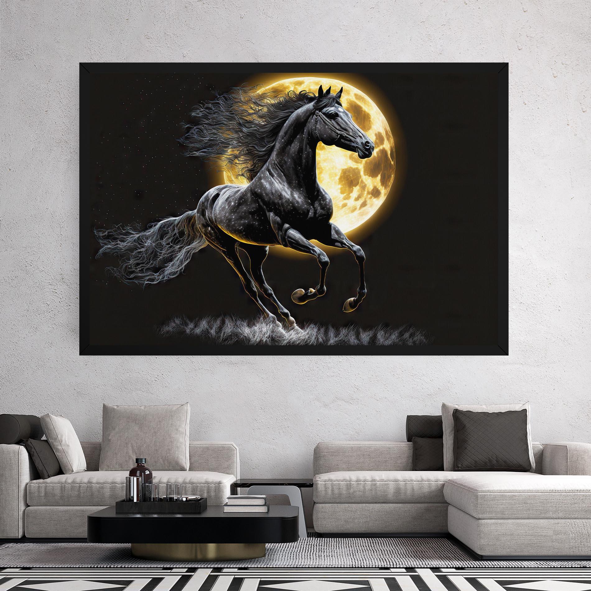 Tablou Canvas Gold Moon Horse mockup 2