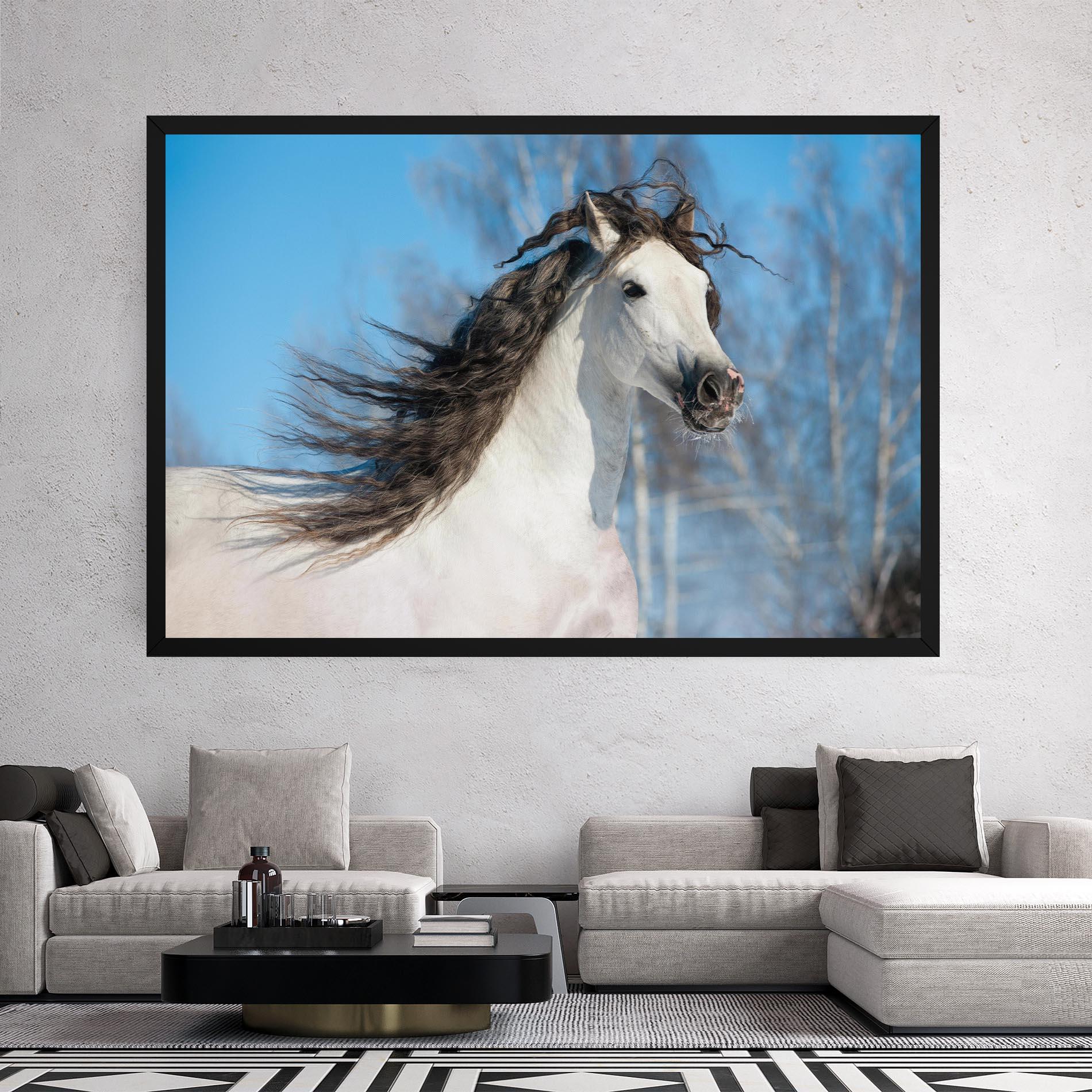 Tablou Canvas Wild Black Hair Horse mockup 2