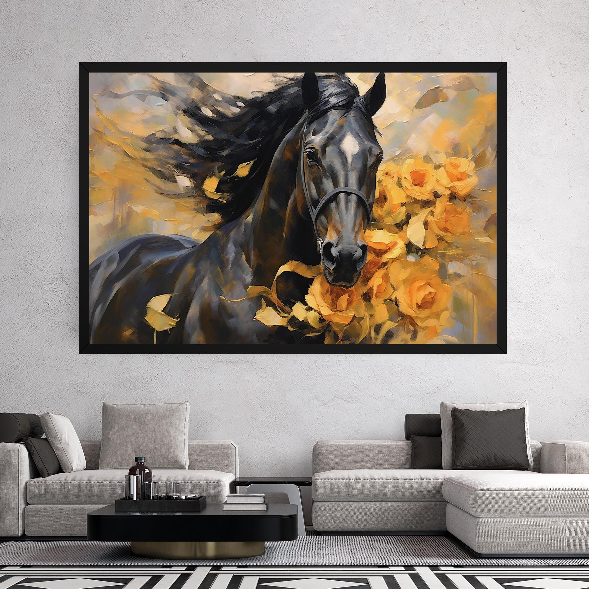 Yellow Roses Horse mockup 2