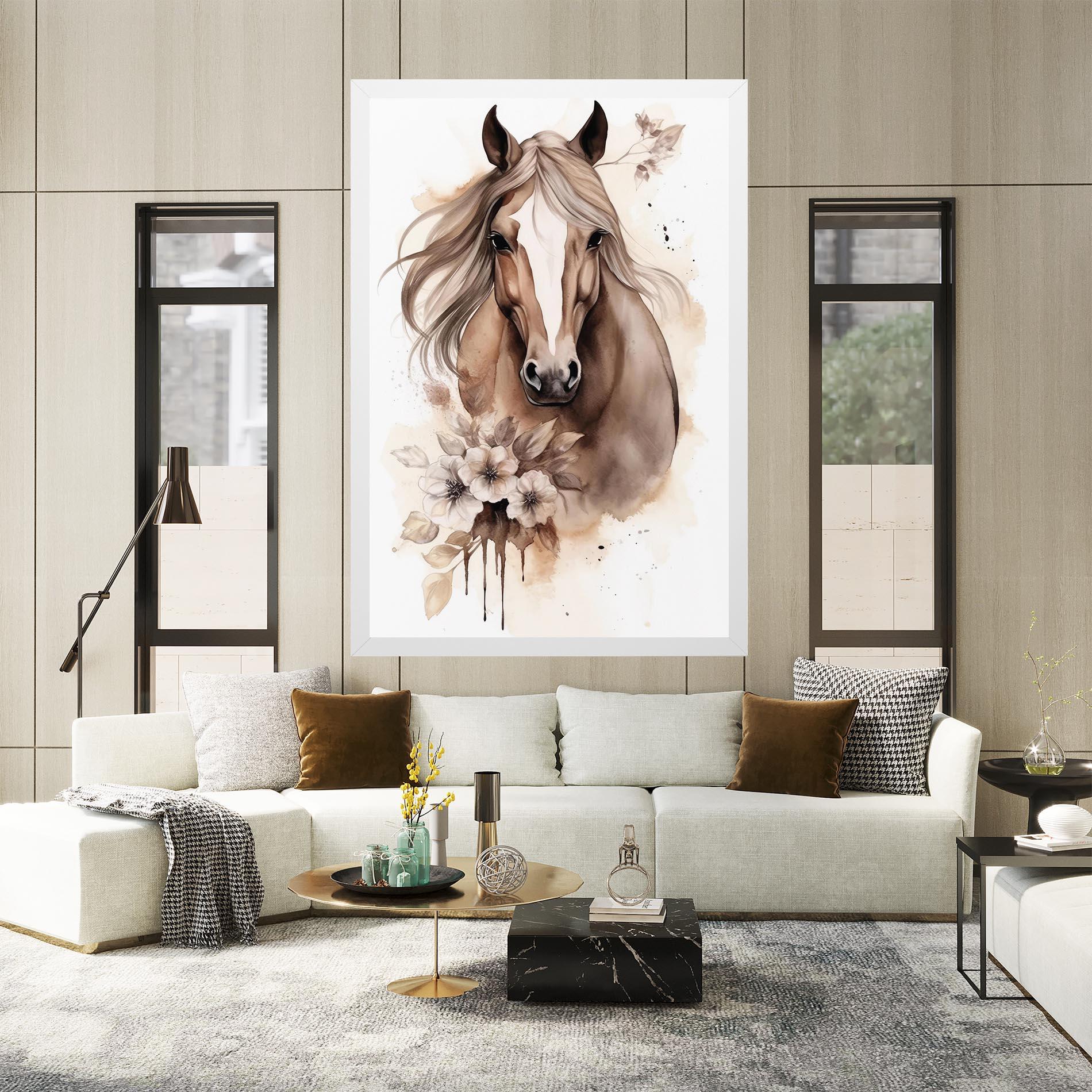 Tablou Canvas Flower Brown Horse mockup 2