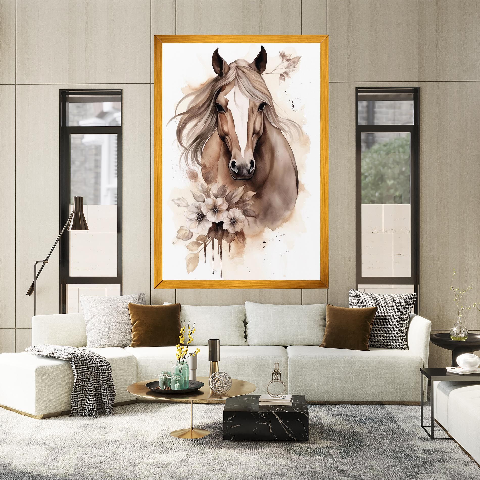 Flower Brown Horse mockup 2
