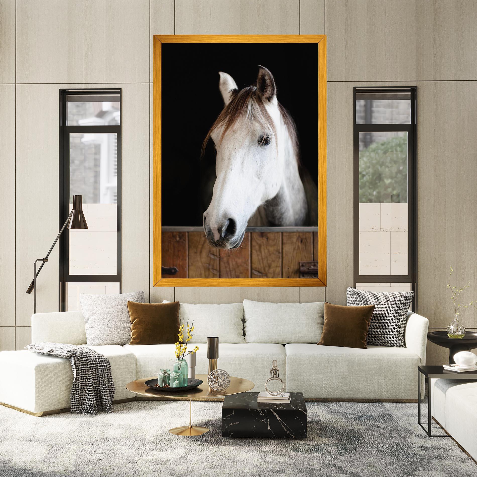 Tablou Canvas Grey Horse Head mockup 2