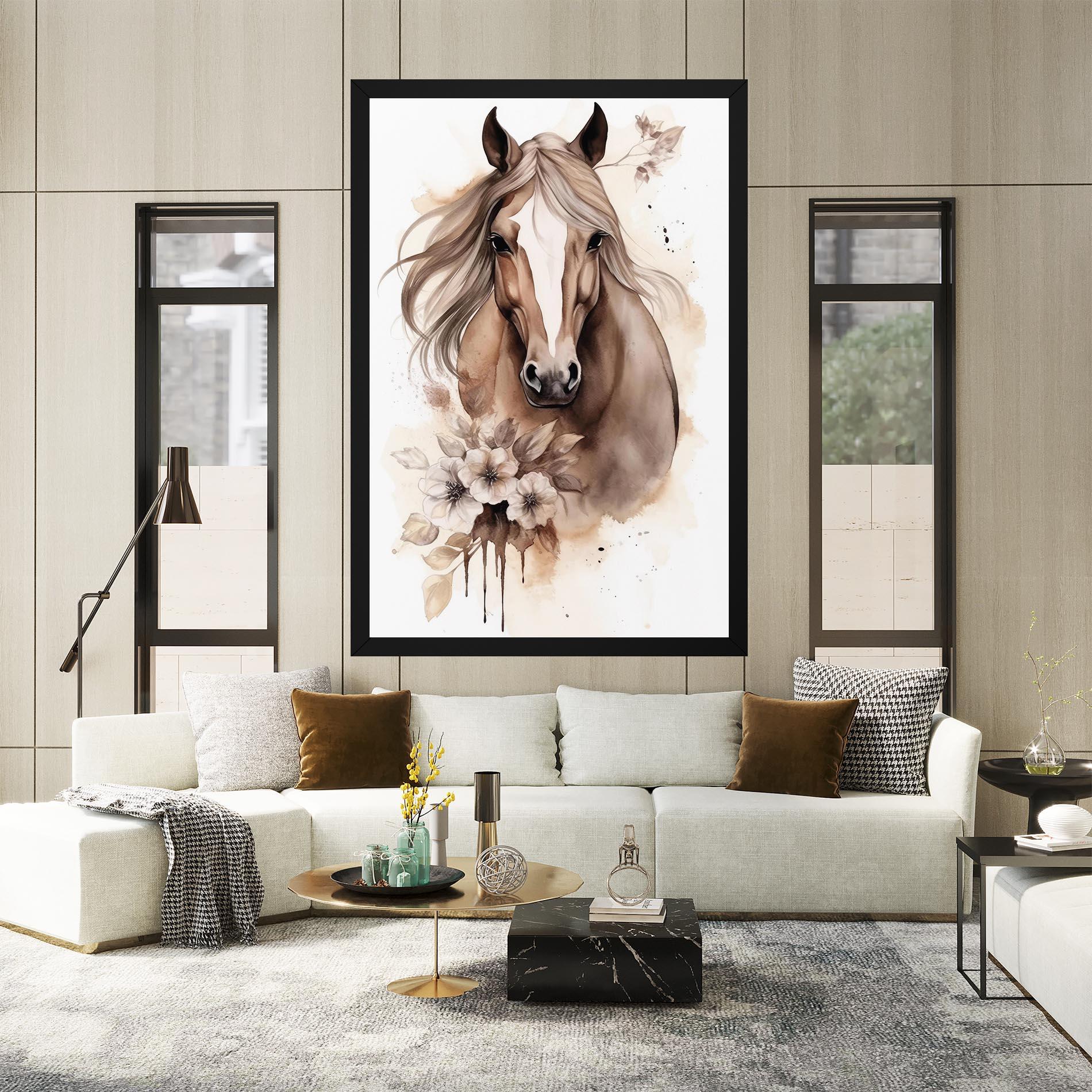 Tablou Canvas Flower Brown Horse mockup 2