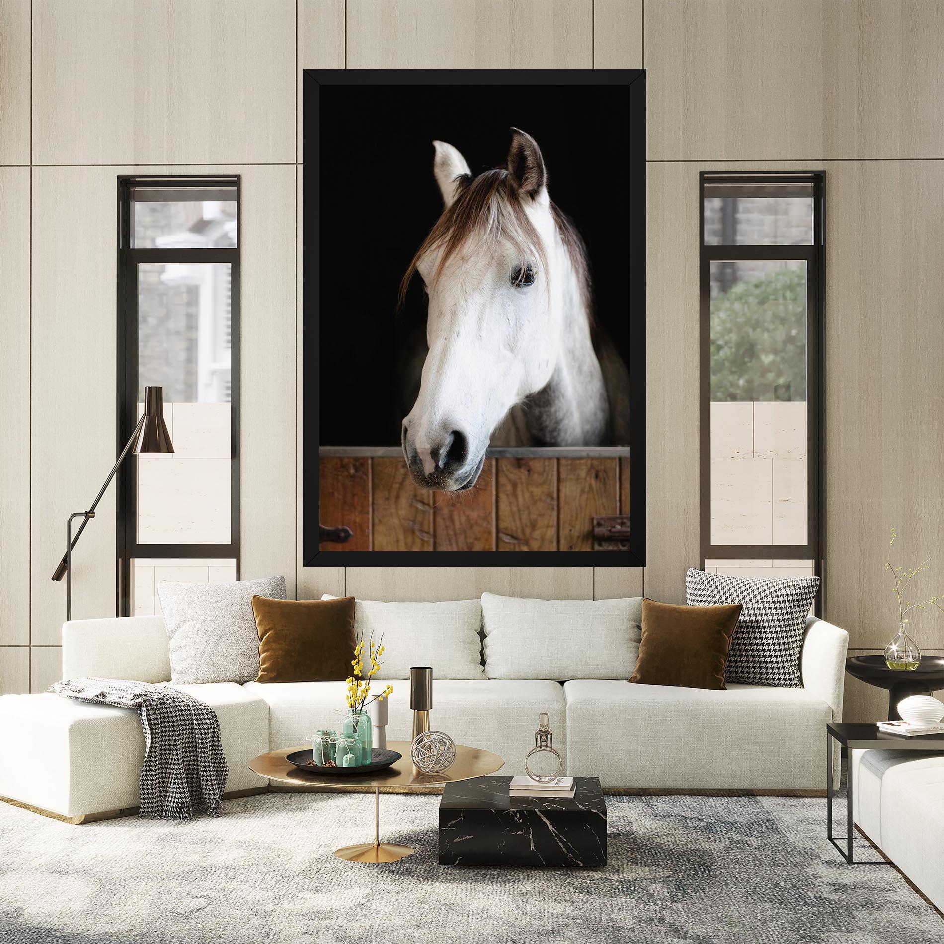 Tablou Canvas Grey Horse Head mockup 2