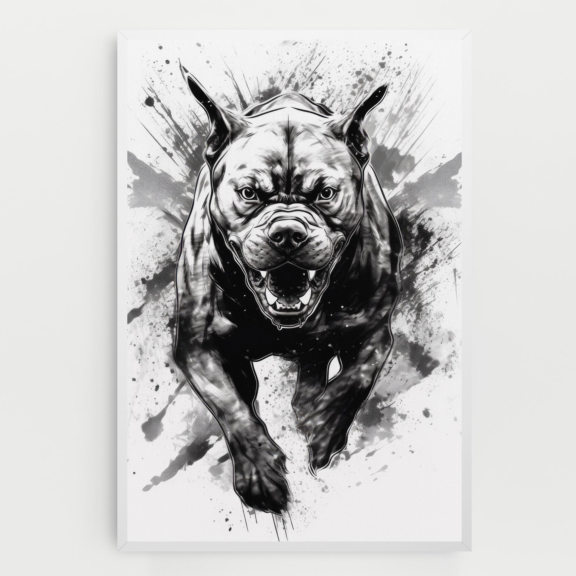 Tablou Canvas Angry Dog Jump mockup 0