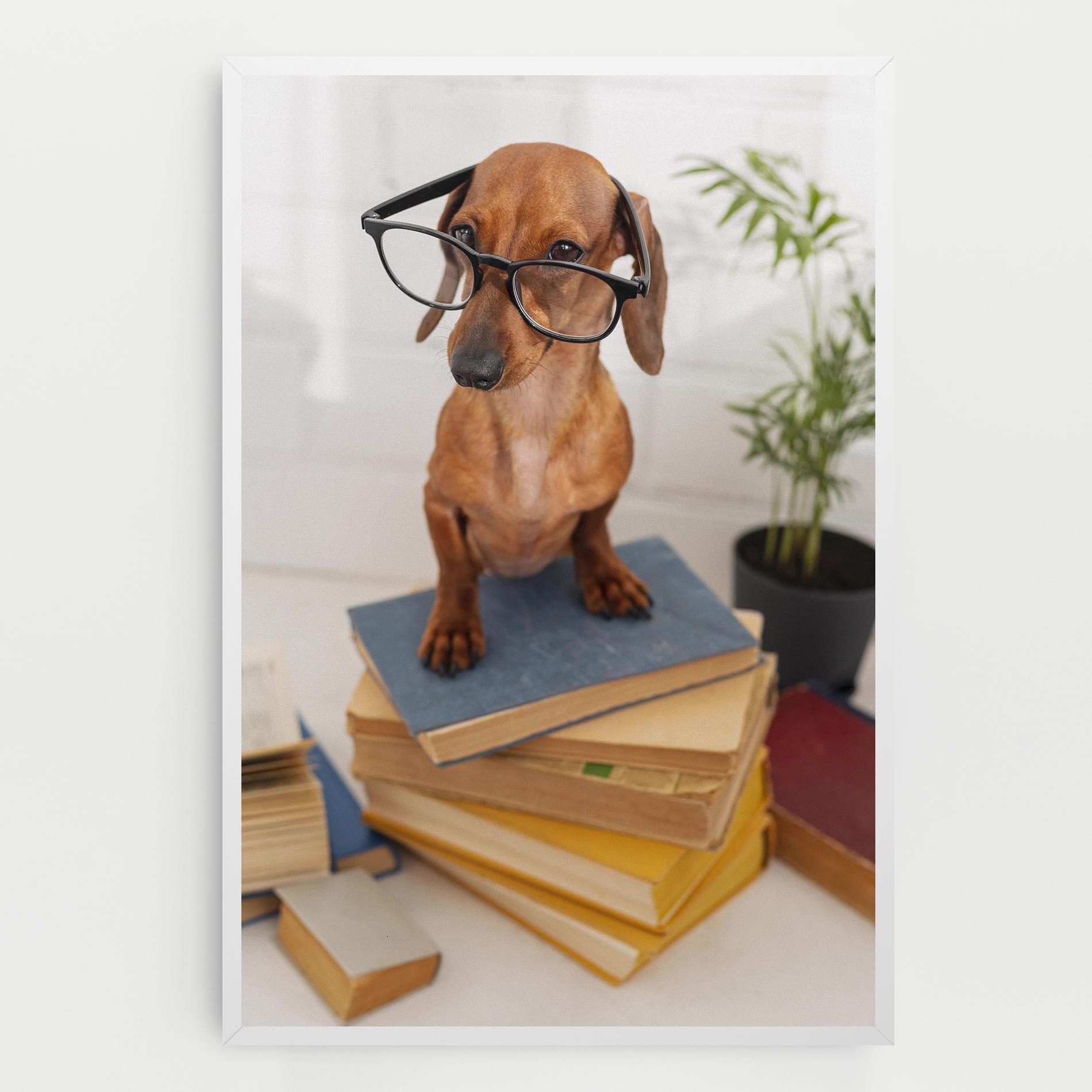 Tablou Canvas Books Cute Dog mockup 0