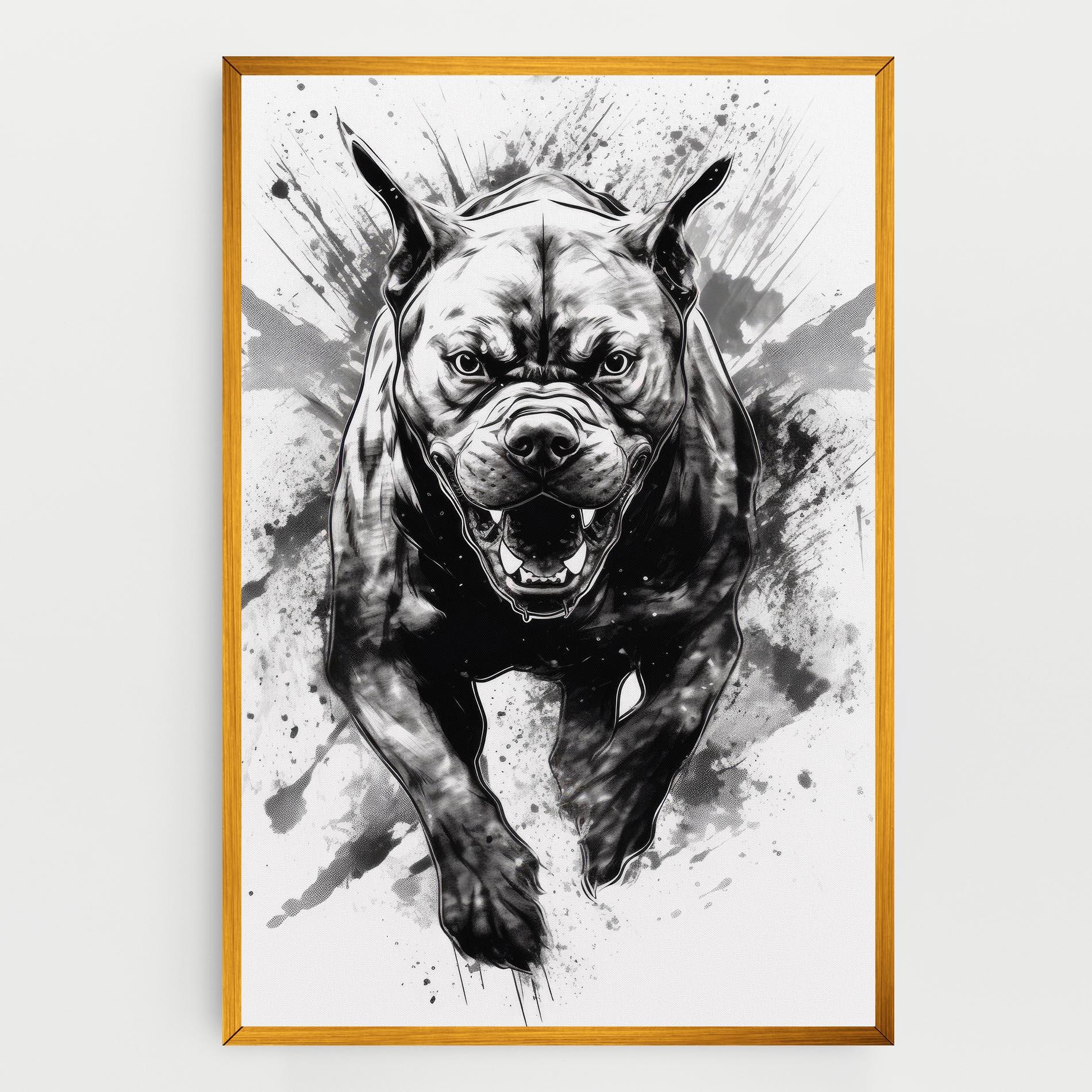 Tablou Canvas Angry Dog Jump mockup 0