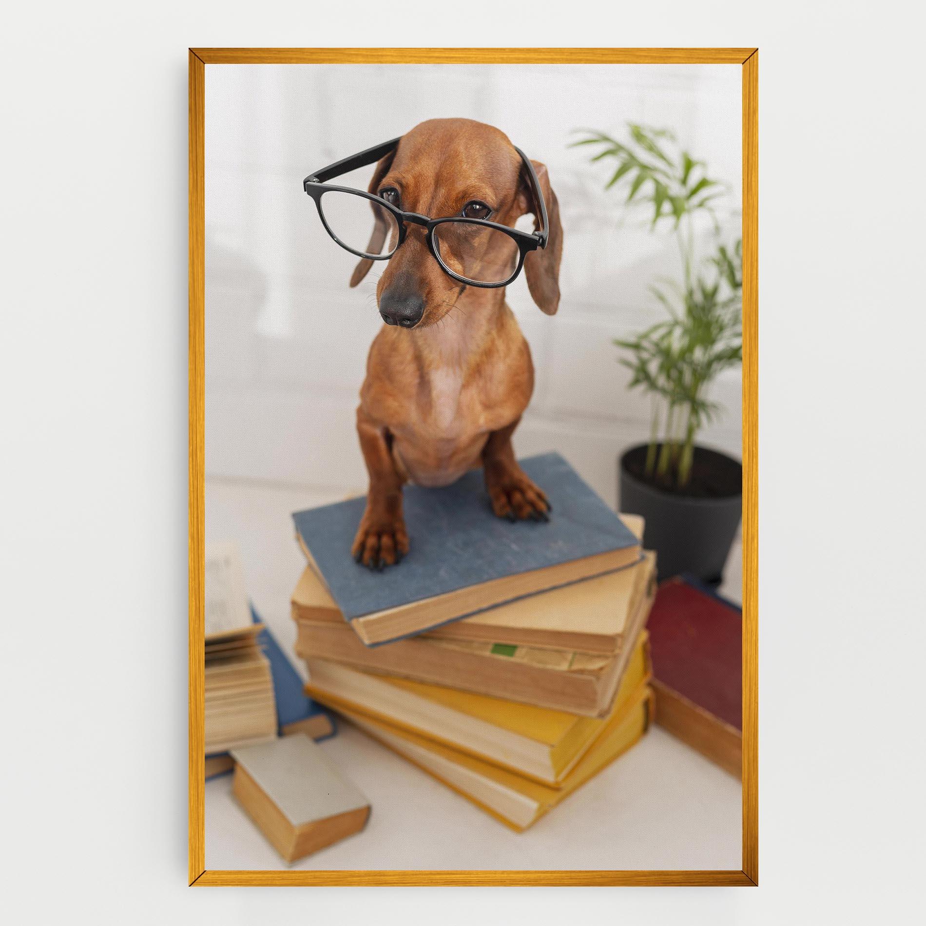 Tablou Canvas Books Cute Dog mockup 0