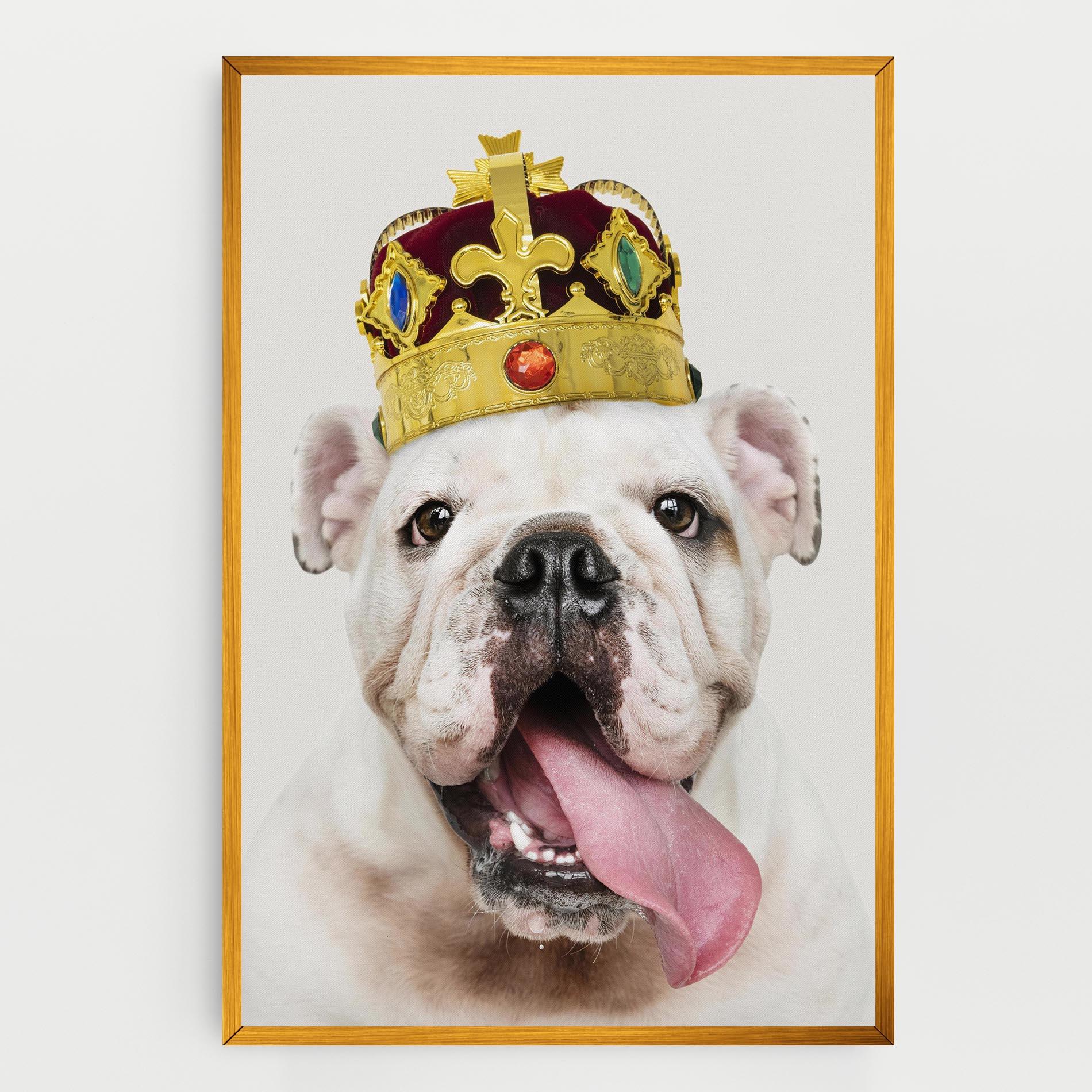 Tablou Canvas Bulldog Wearing Crown mockup 0