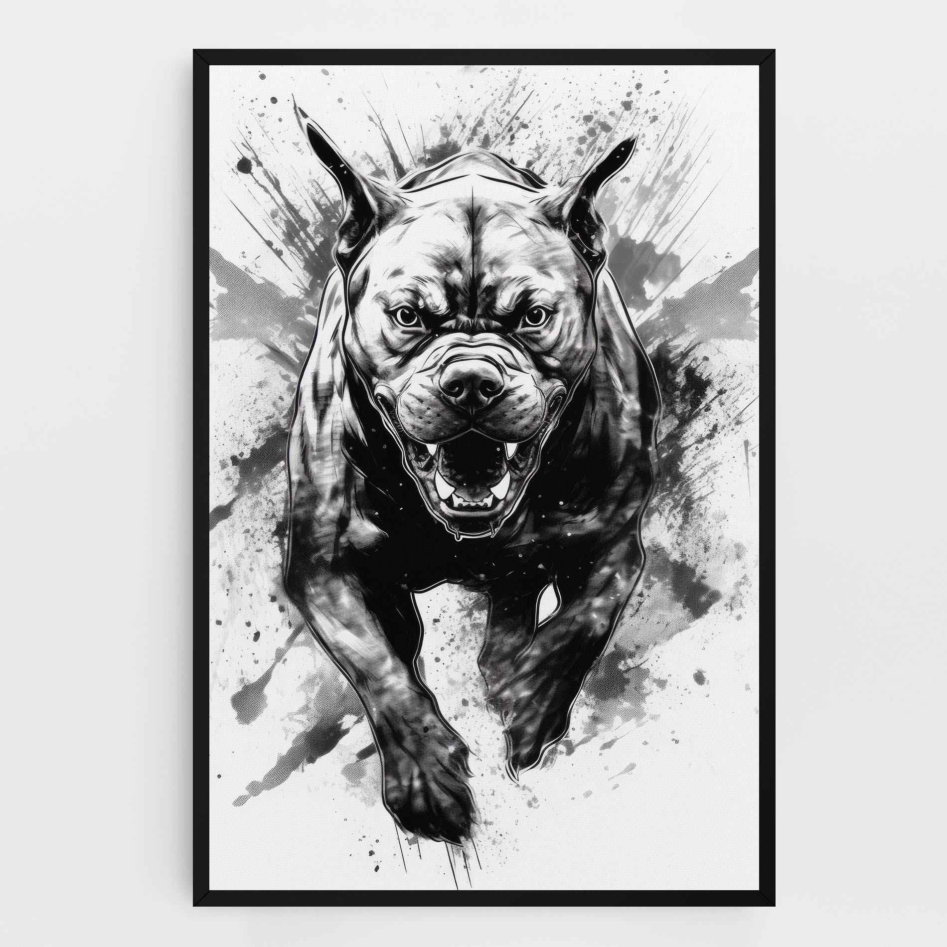 Tablou Canvas Angry Dog Jump mockup 0