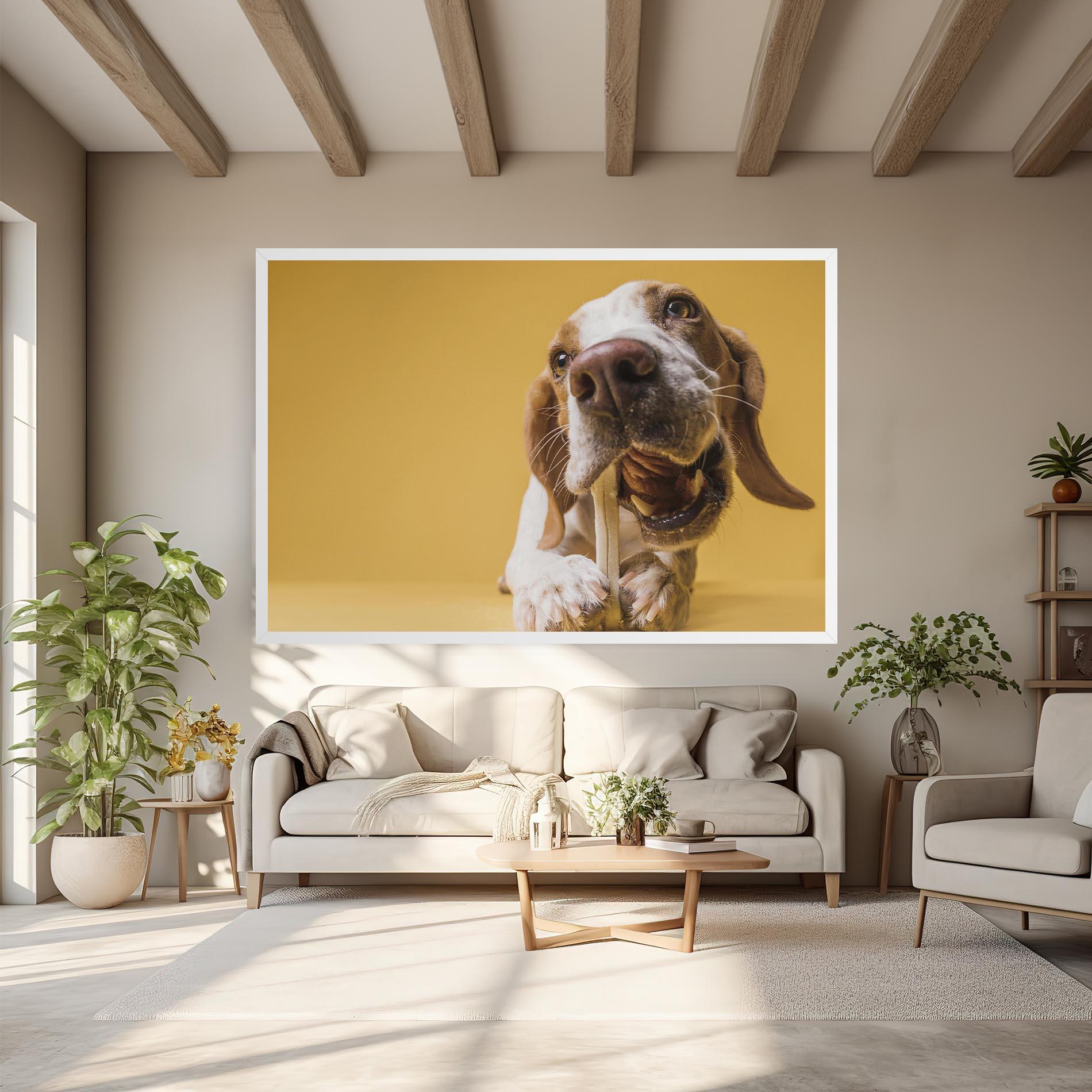 Tablou Canvas Dog Eating Bone mockup 6