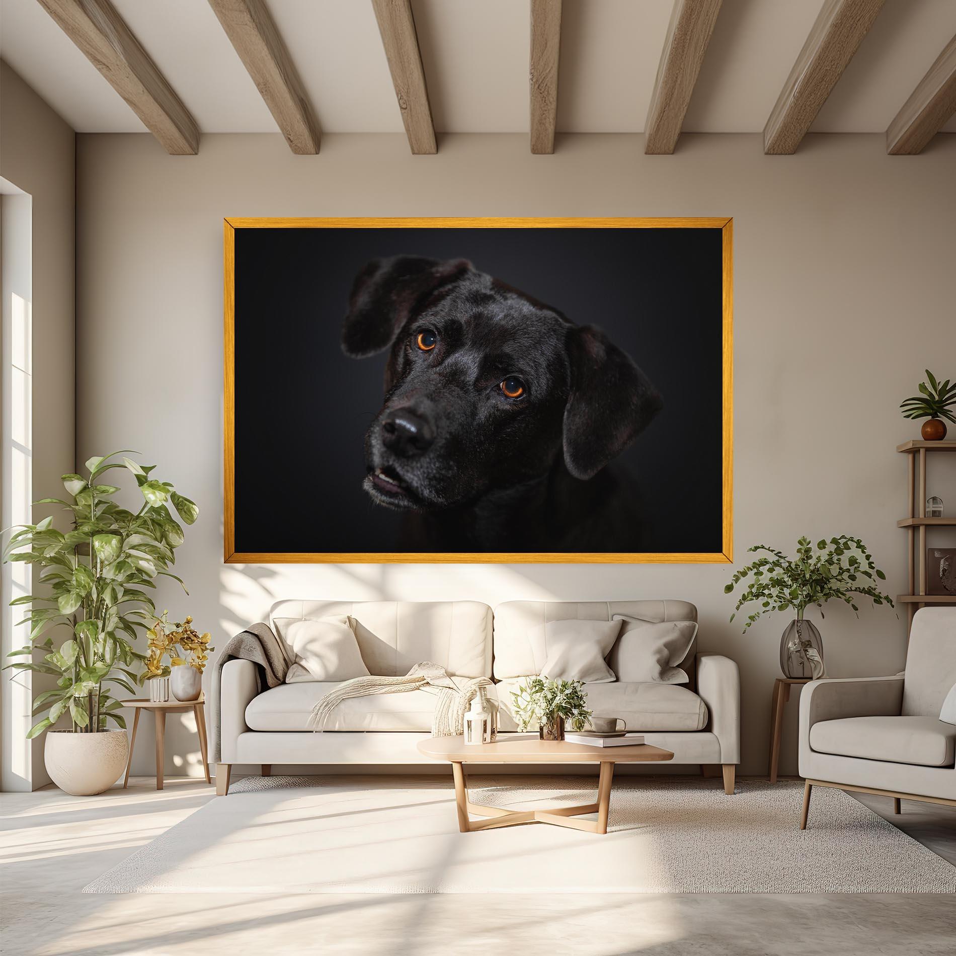 Tablou Canvas Black Dog Portrait mockup 6