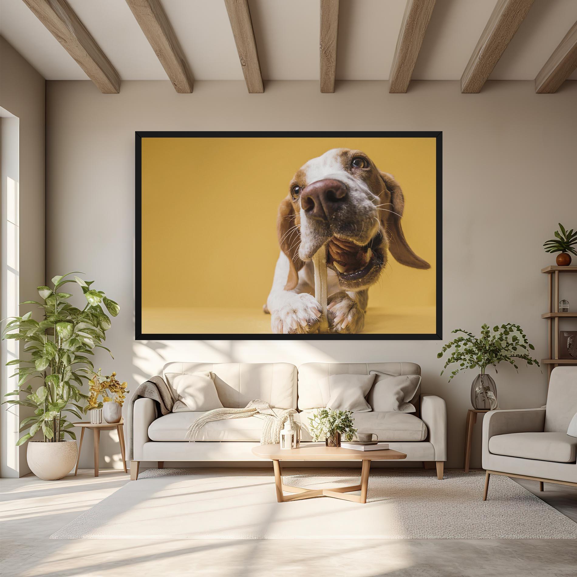 Tablou Canvas Dog Eating Bone mockup 6