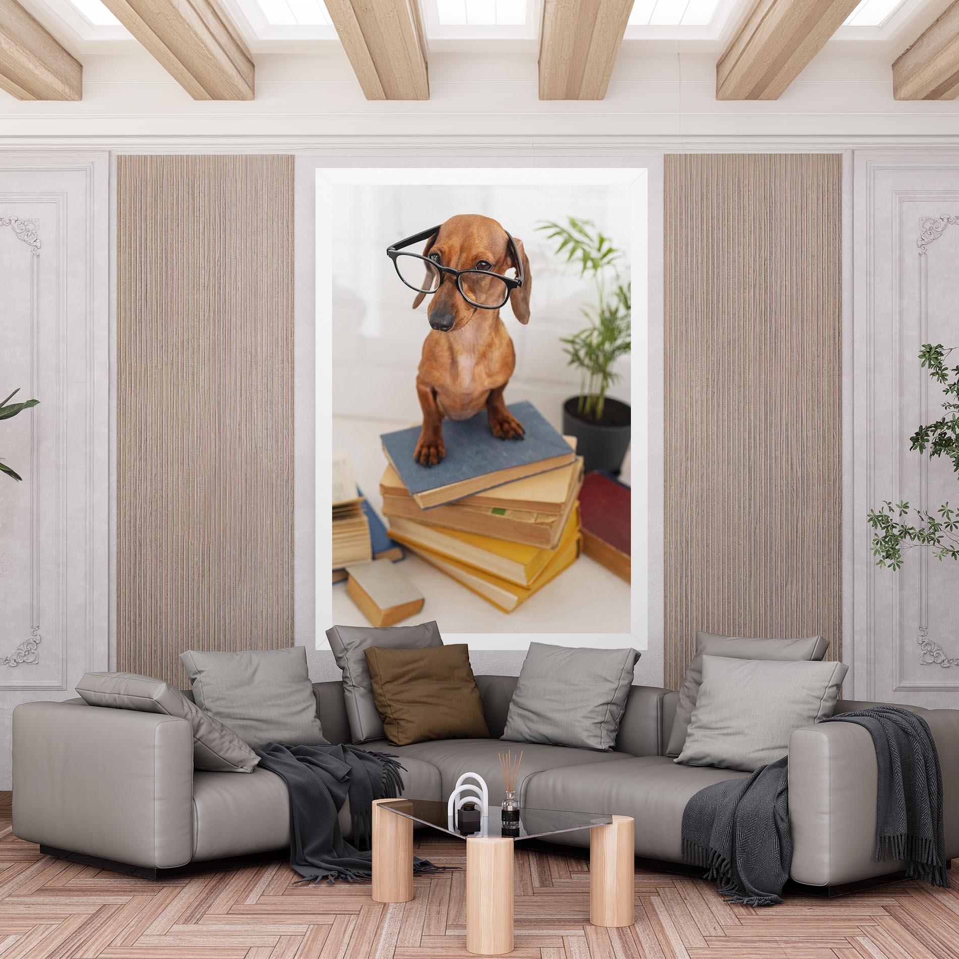 Tablou Canvas Books Cute Dog mockup 6