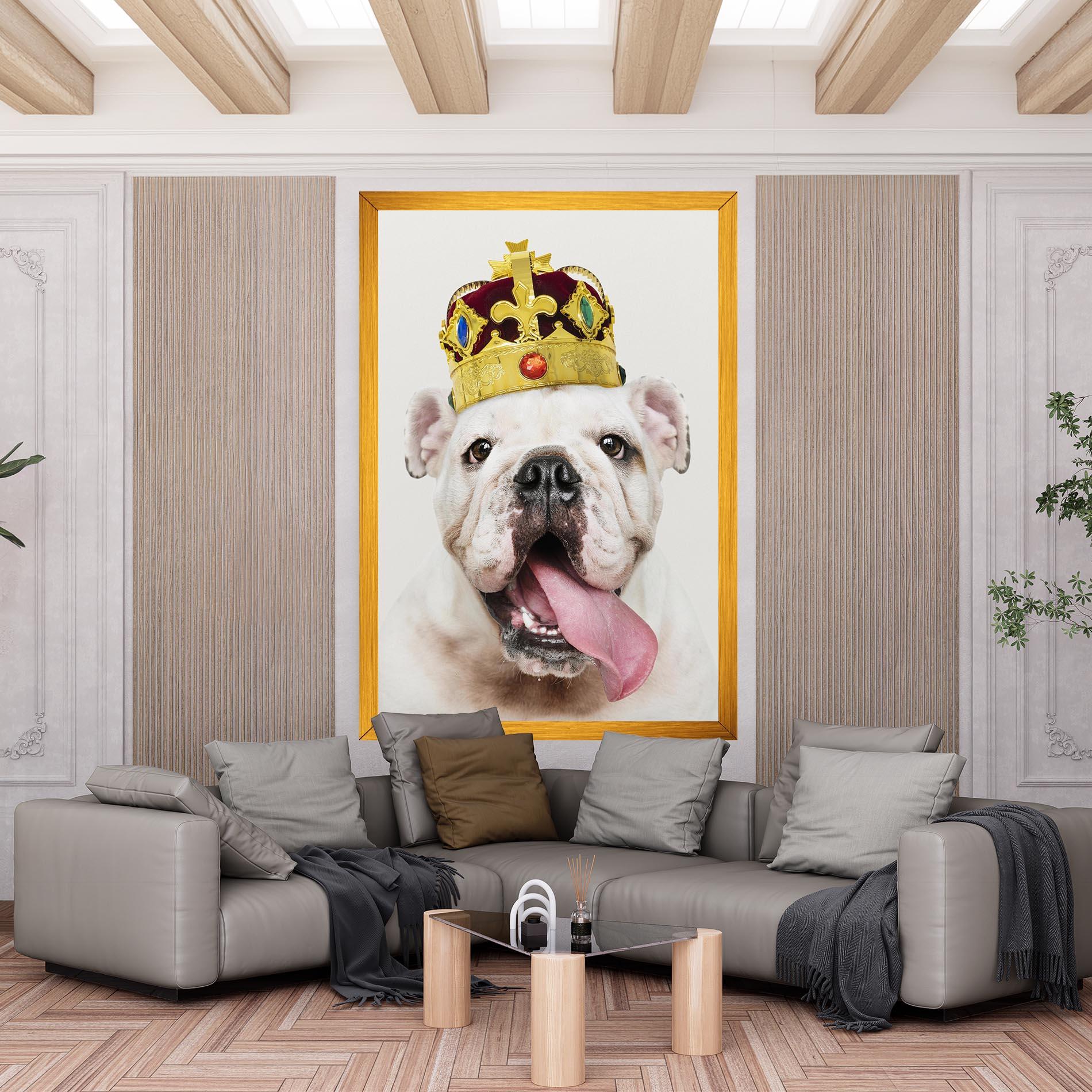 Tablou Canvas Bulldog Wearing Crown mockup 6