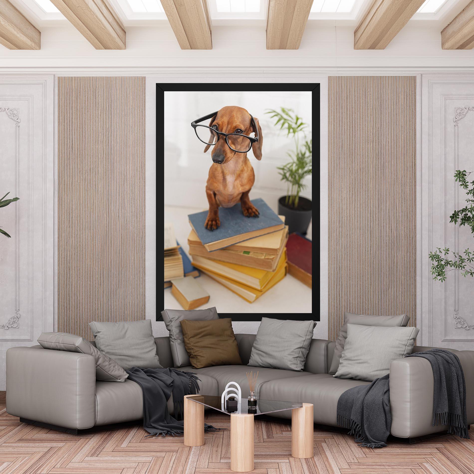 Tablou Canvas Books Cute Dog mockup 6