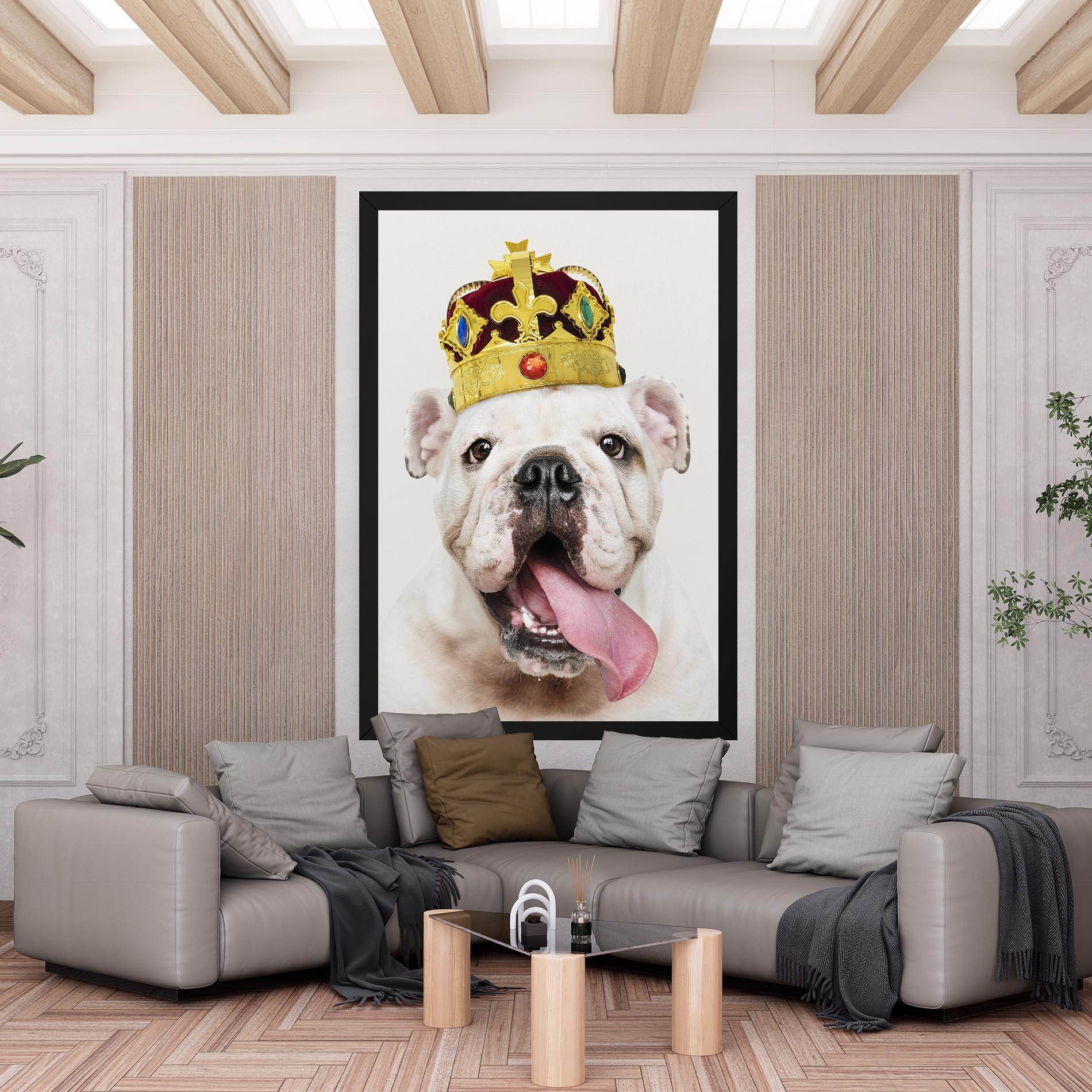 Tablou Canvas Bulldog Wearing Crown mockup 6
