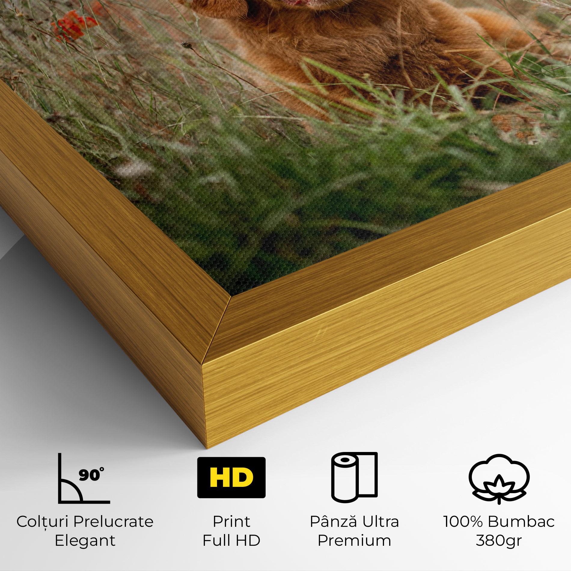 Tablou Canvas Red Flowers Dog mockup 4