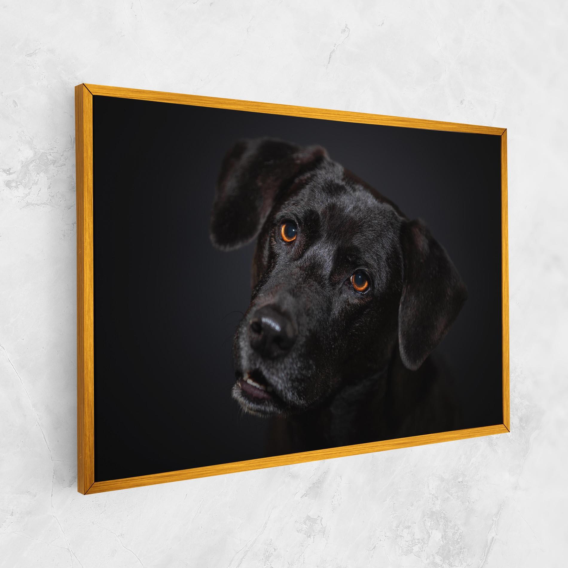 Tablou Canvas Black Dog Portrait mockup 1