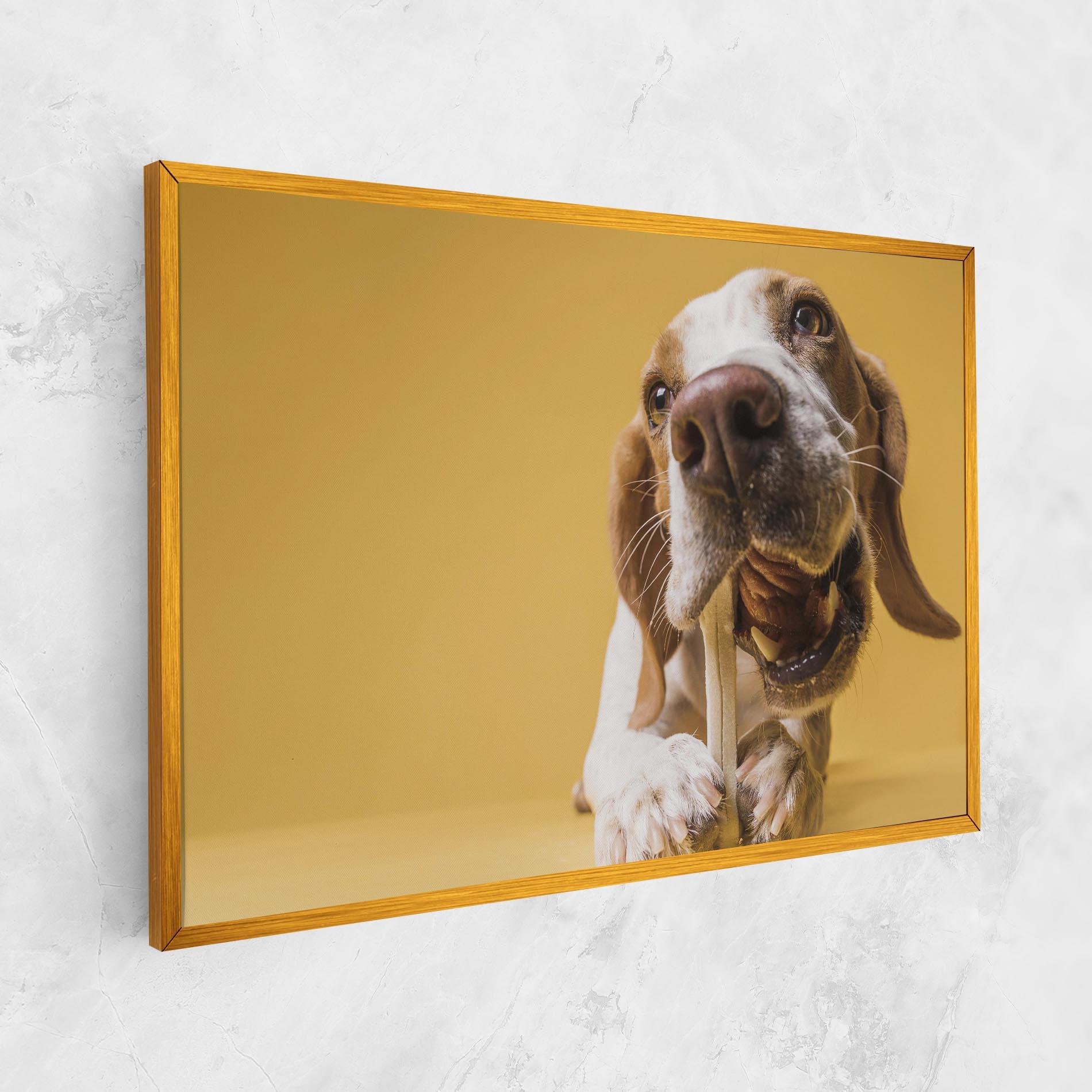 Tablou Canvas Dog Eating Bone mockup 1
