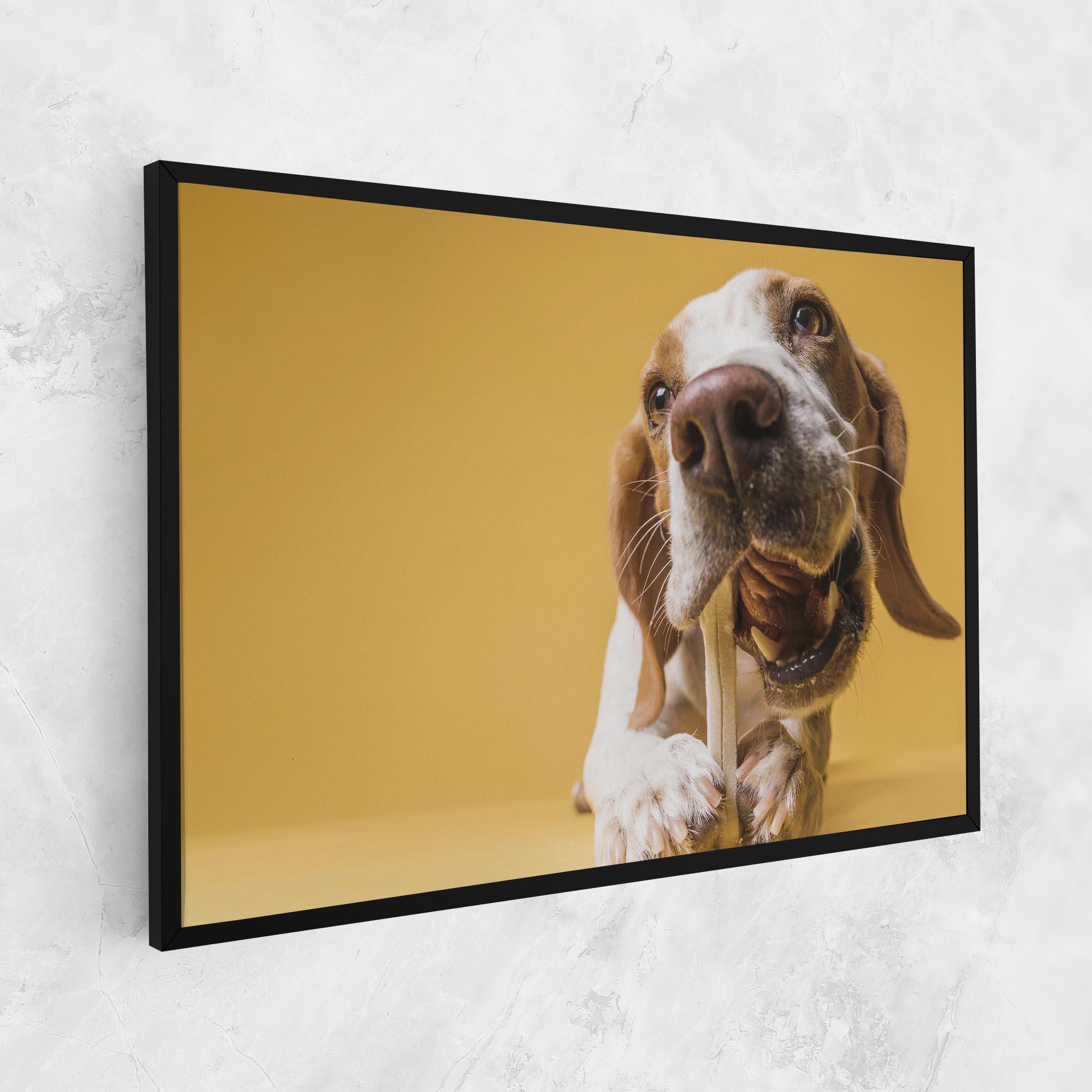Tablou Canvas Dog Eating Bone mockup 1
