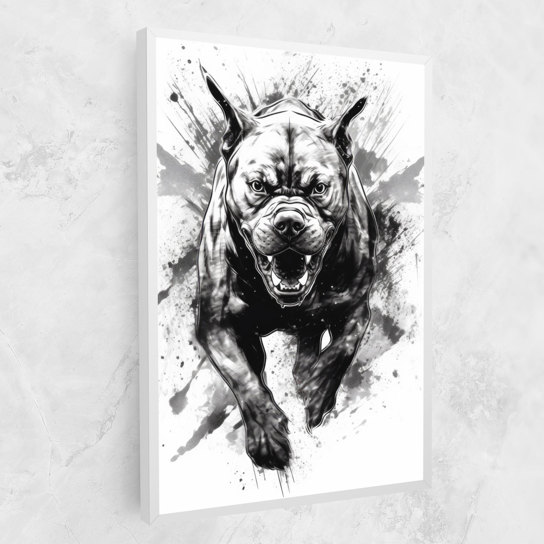 Tablou Canvas Angry Dog Jump mockup 1