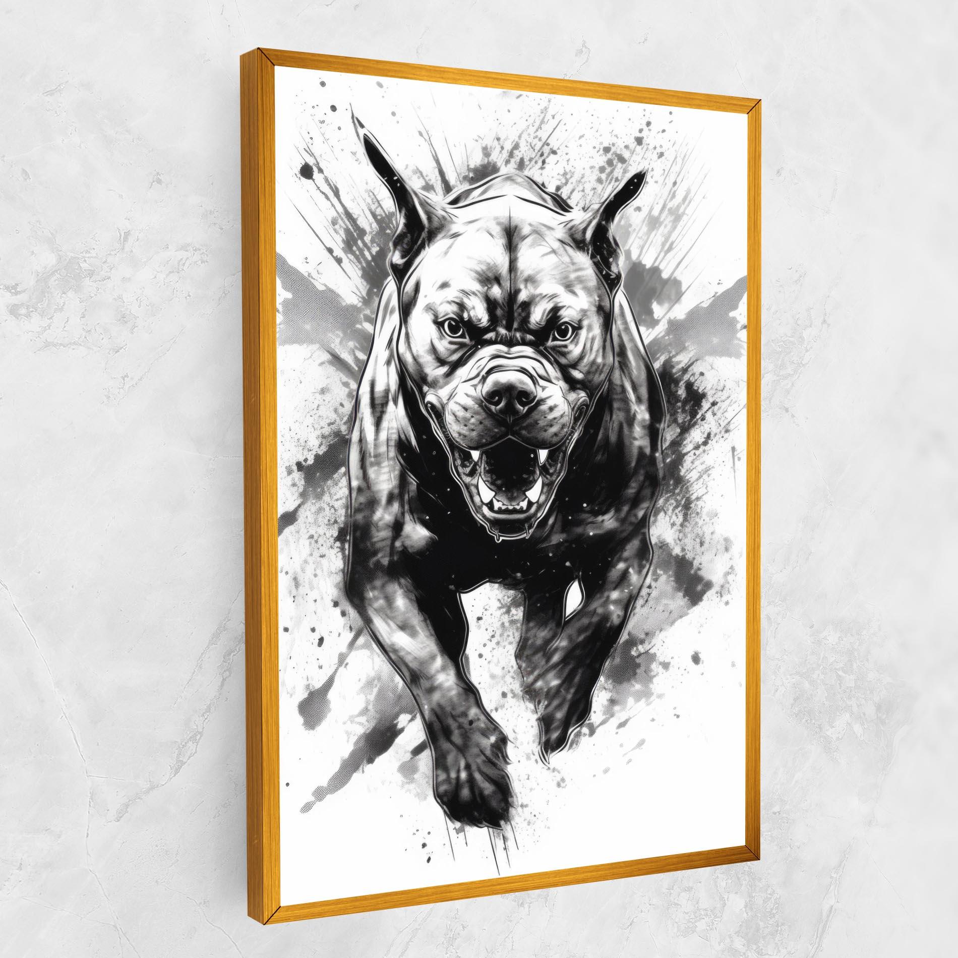 Tablou Canvas Angry Dog Jump mockup 1