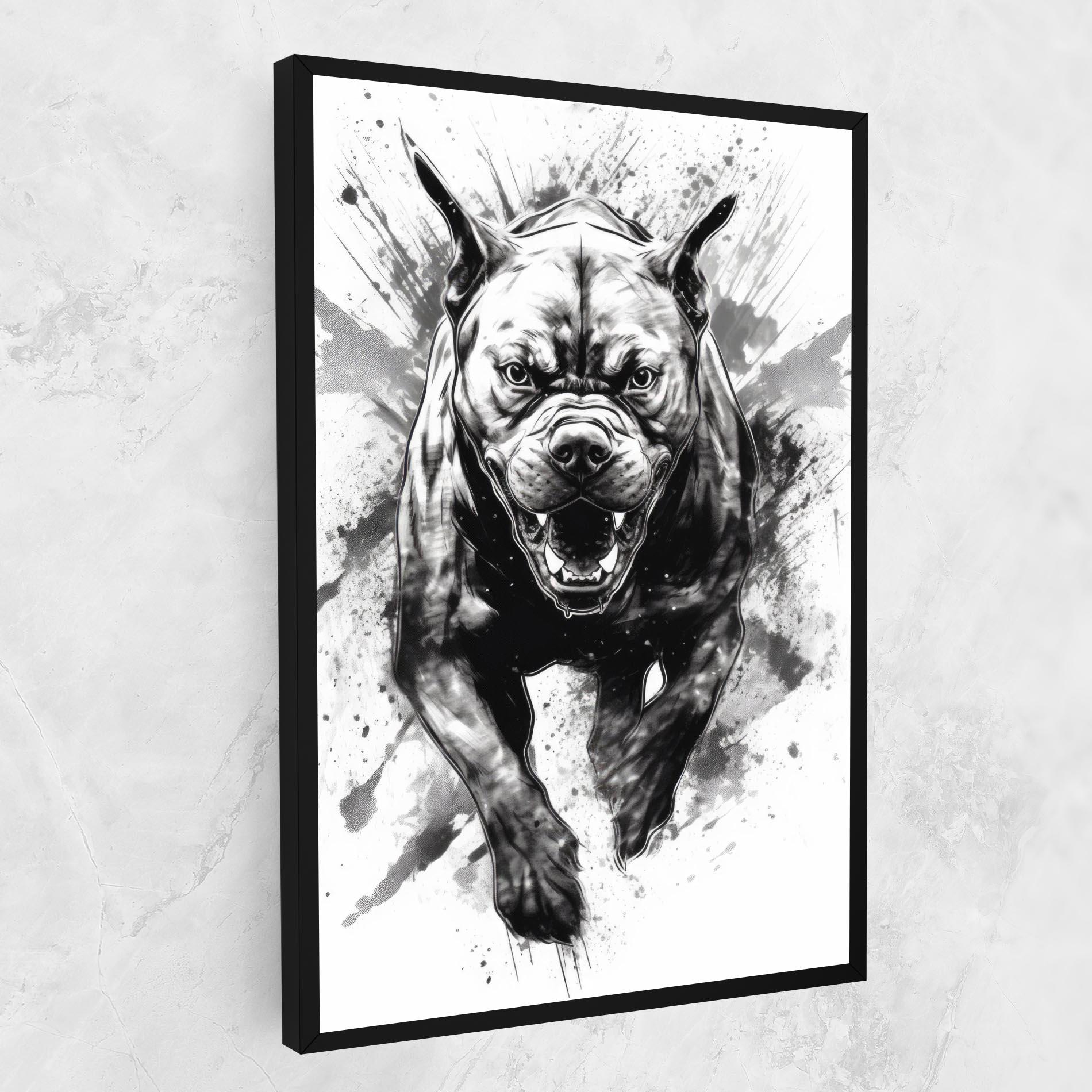 Tablou Canvas Angry Dog Jump mockup 1