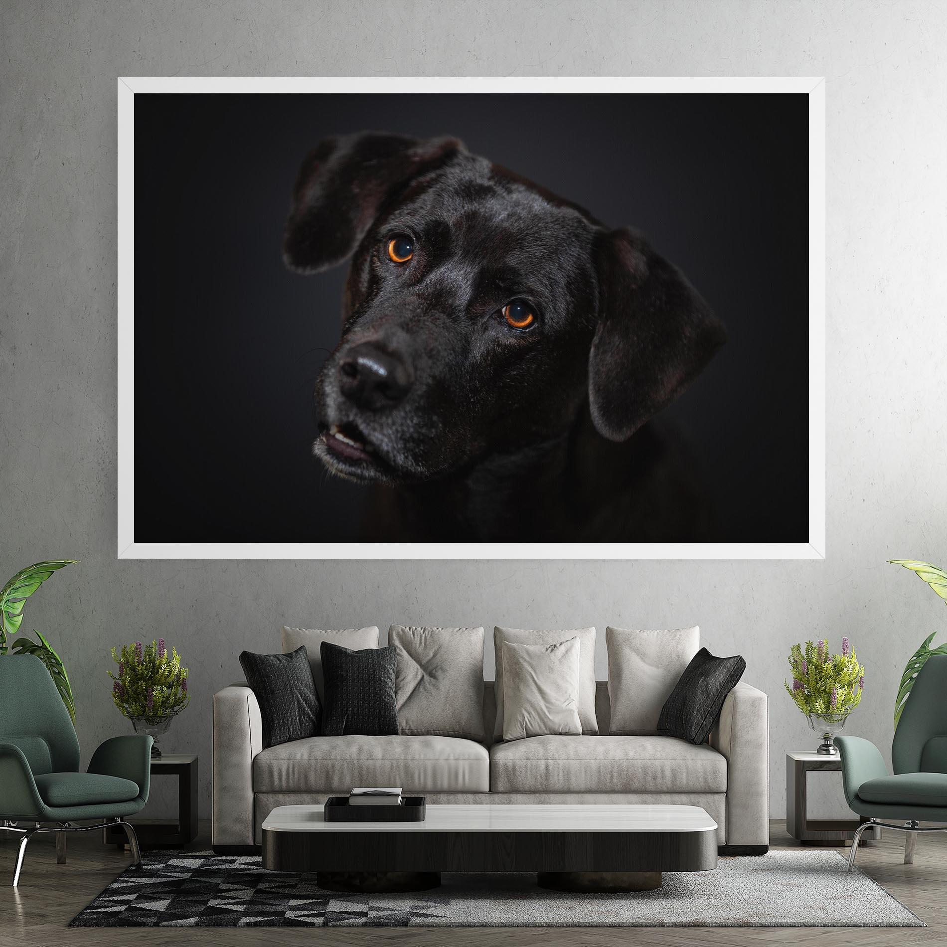 Tablou Canvas Black Dog Portrait mockup 7