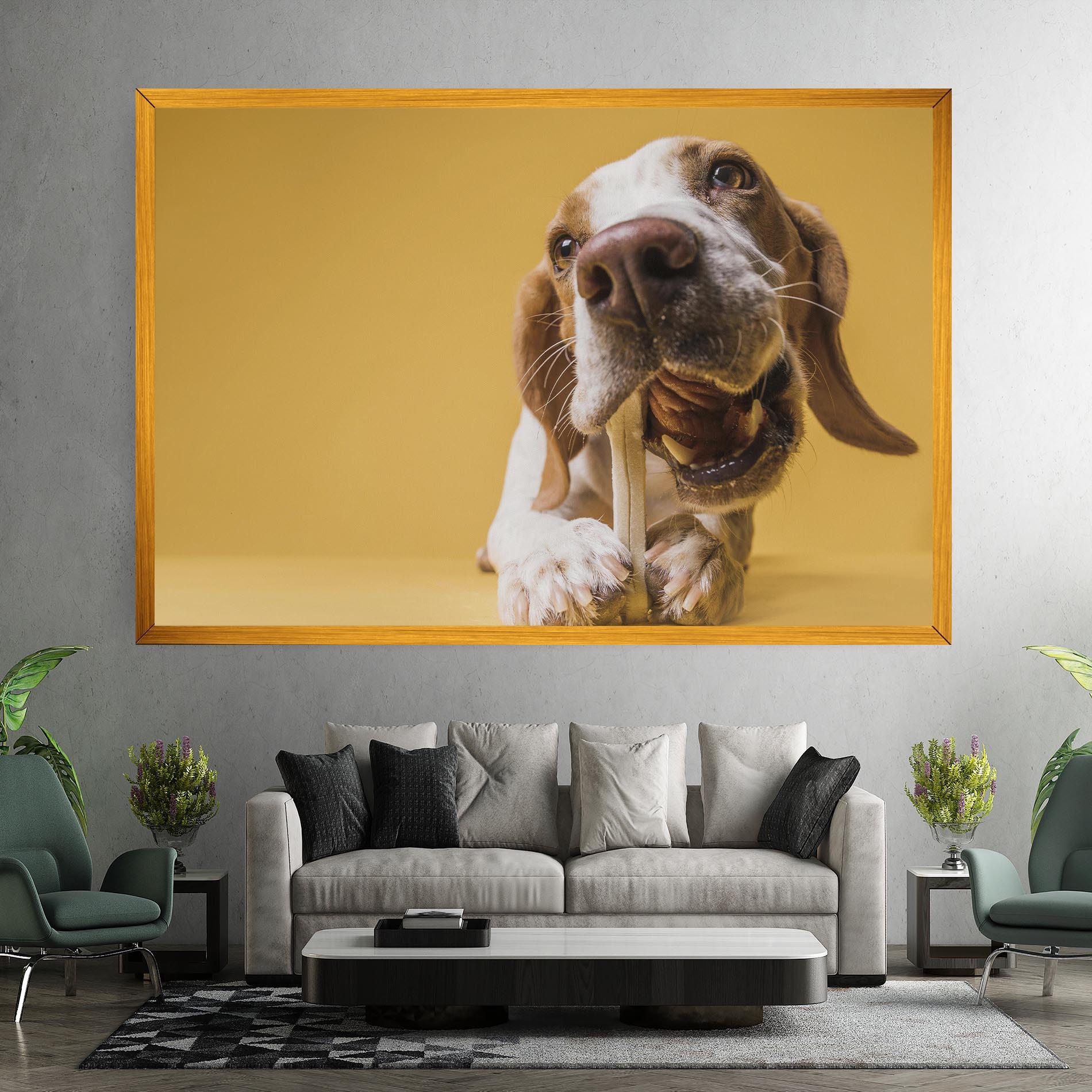 Tablou Canvas Dog Eating Bone mockup 7