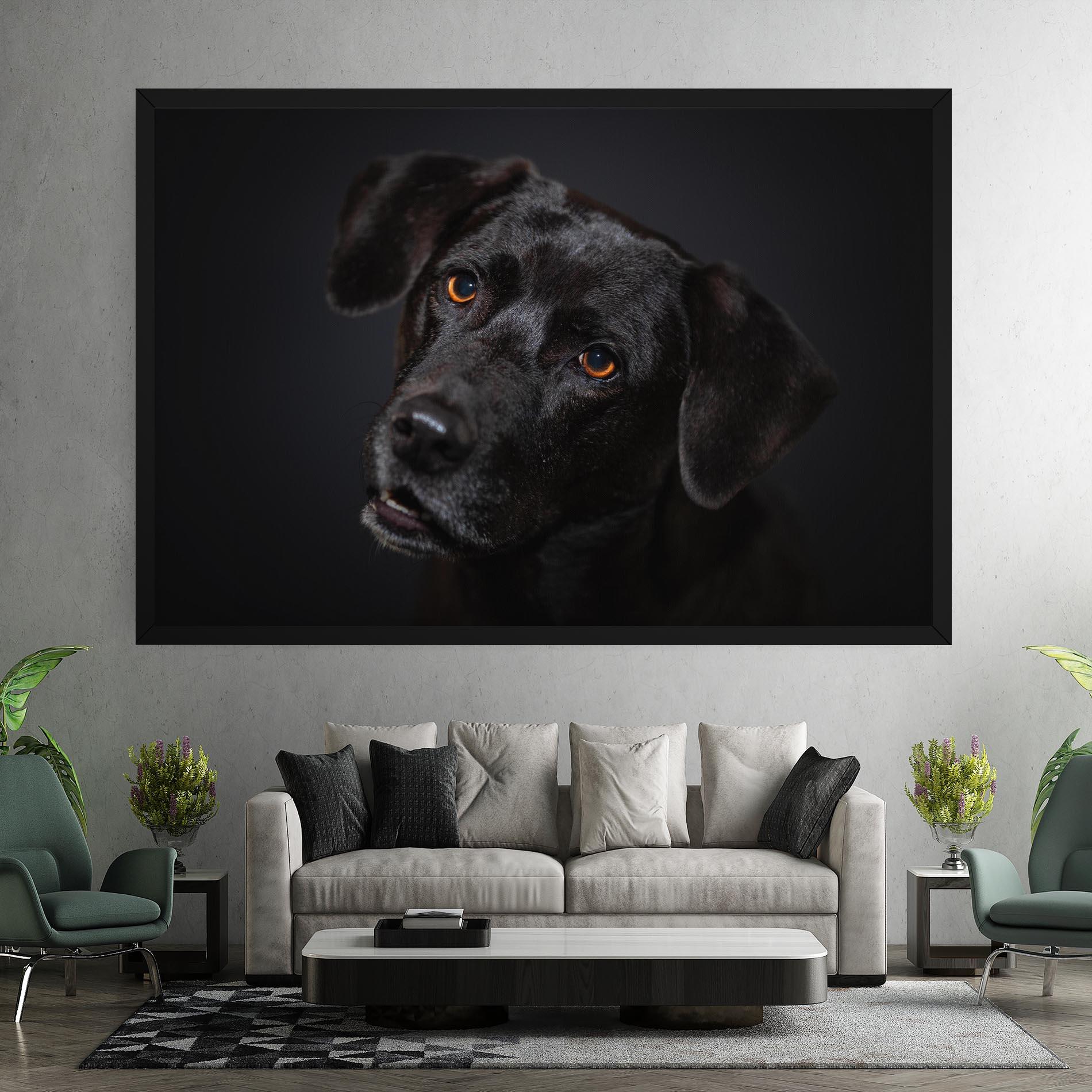 Tablou Canvas Black Dog Portrait mockup 7