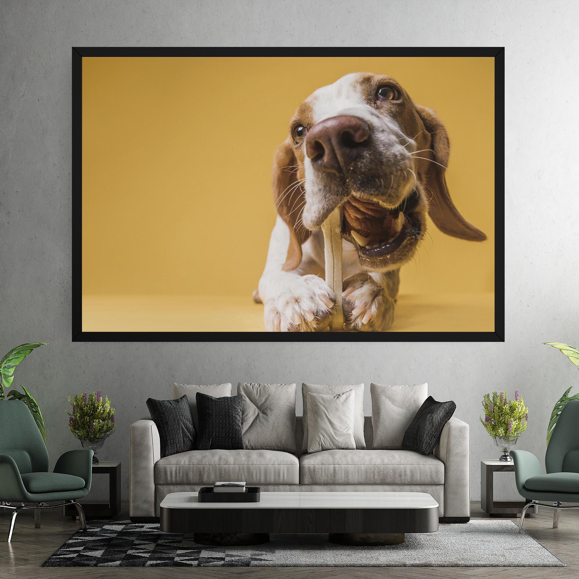 Tablou Canvas Dog Eating Bone mockup 7