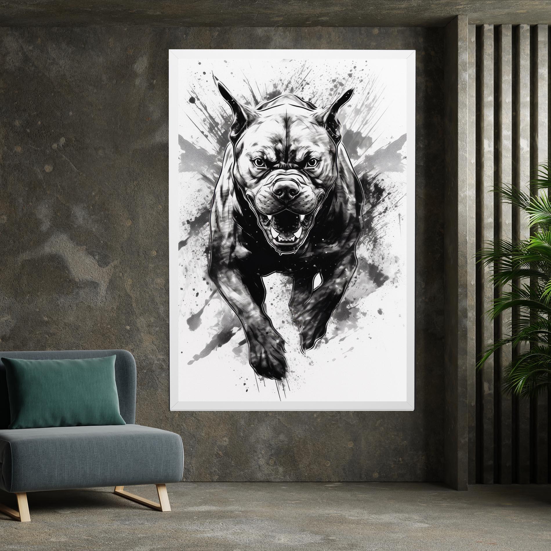 Tablou Canvas Angry Dog Jump mockup 7