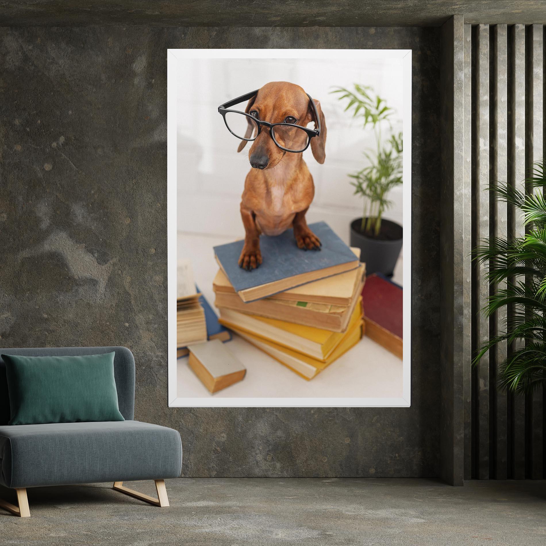Tablou Canvas Books Cute Dog mockup 7