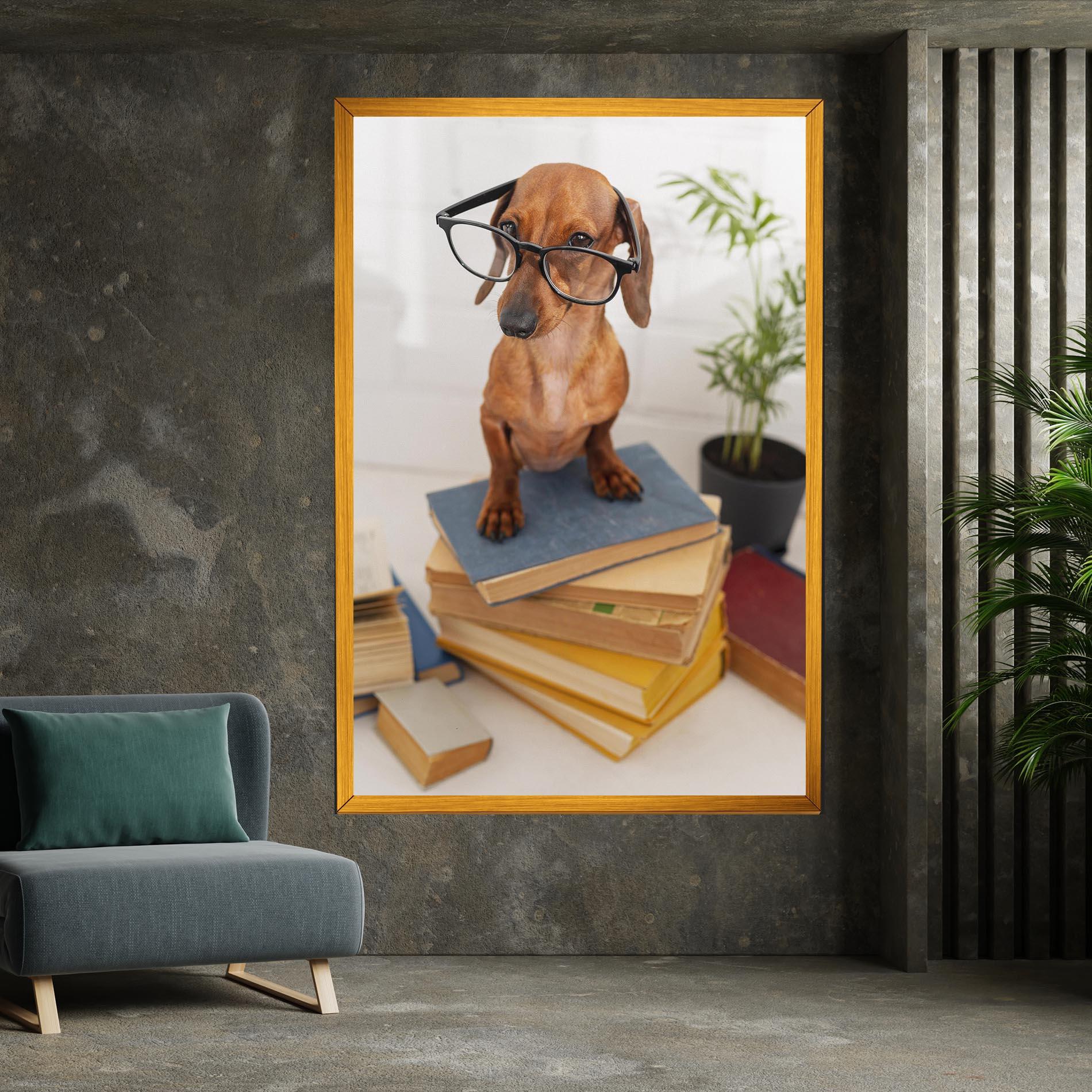 Tablou Canvas Books Cute Dog mockup 7