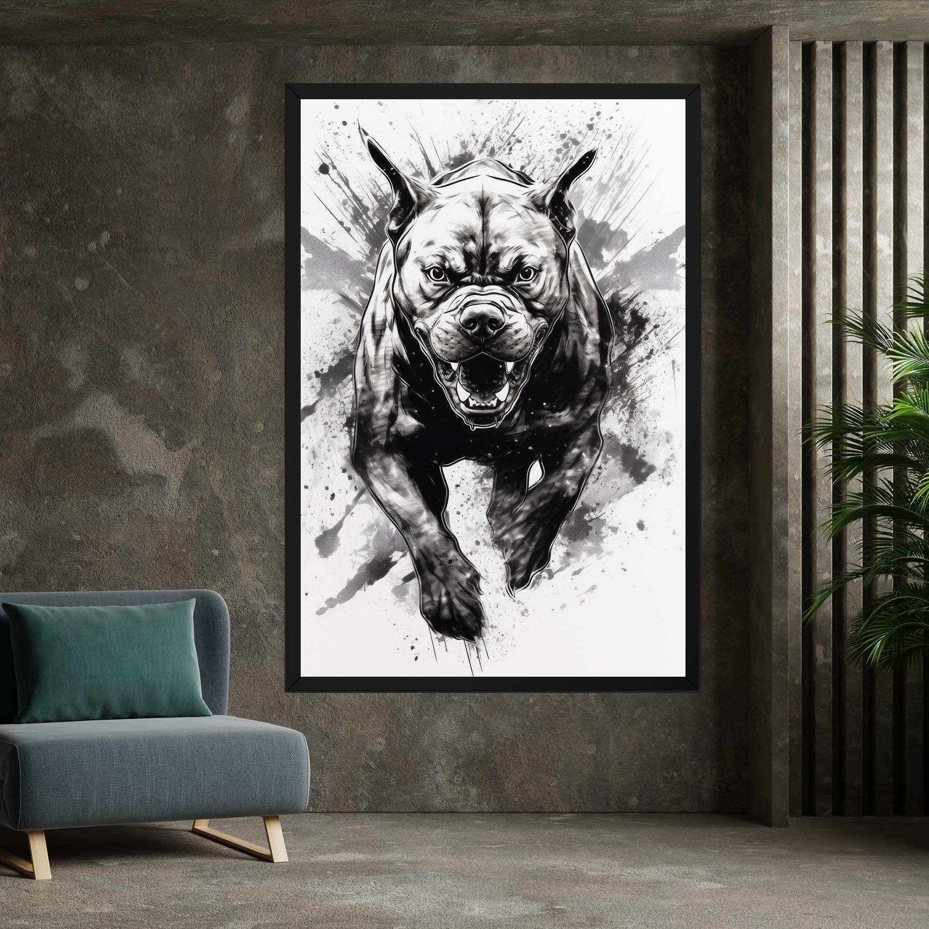 Tablou Canvas Angry Dog Jump mockup 7