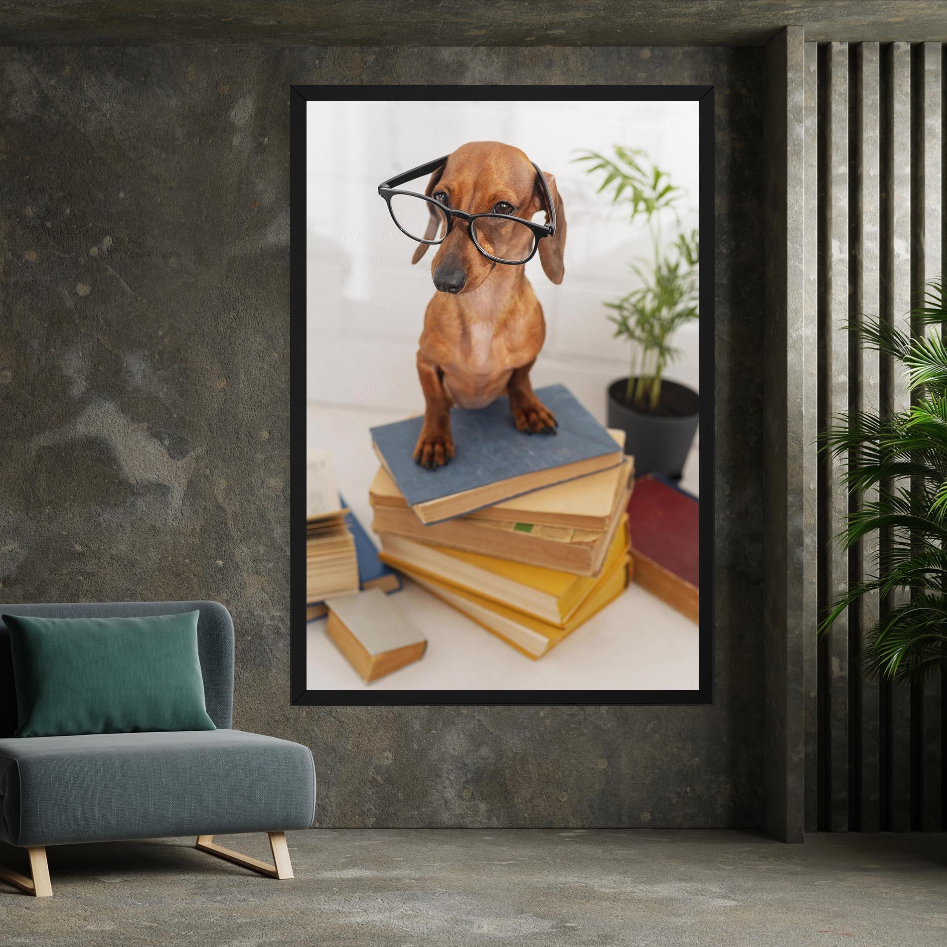 Tablou Canvas Books Cute Dog mockup 7