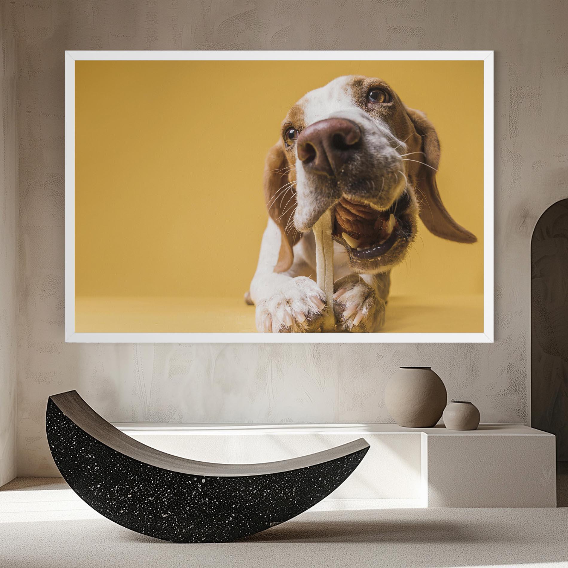 Tablou Canvas Dog Eating Bone mockup 8