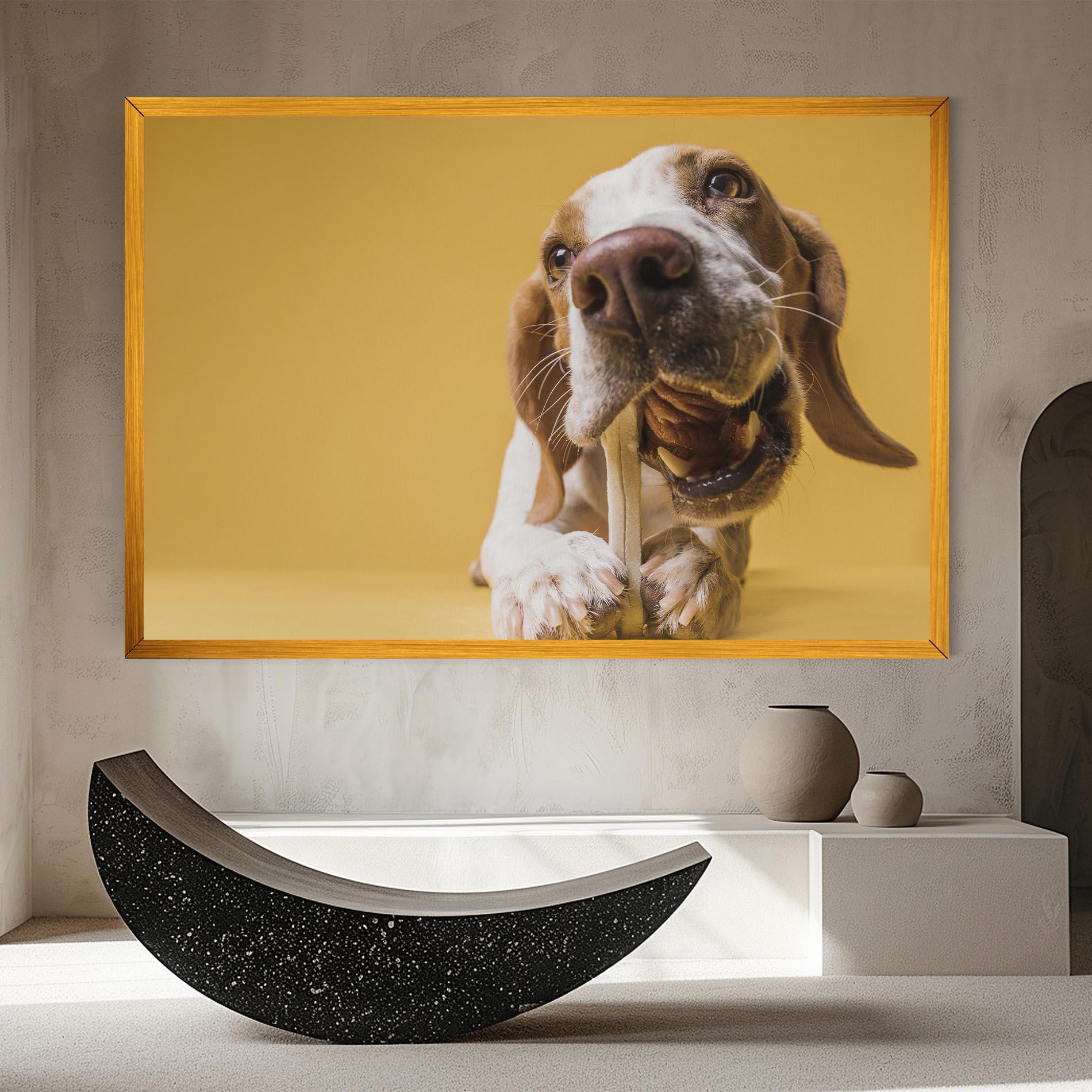 Tablou Canvas Dog Eating Bone mockup 8