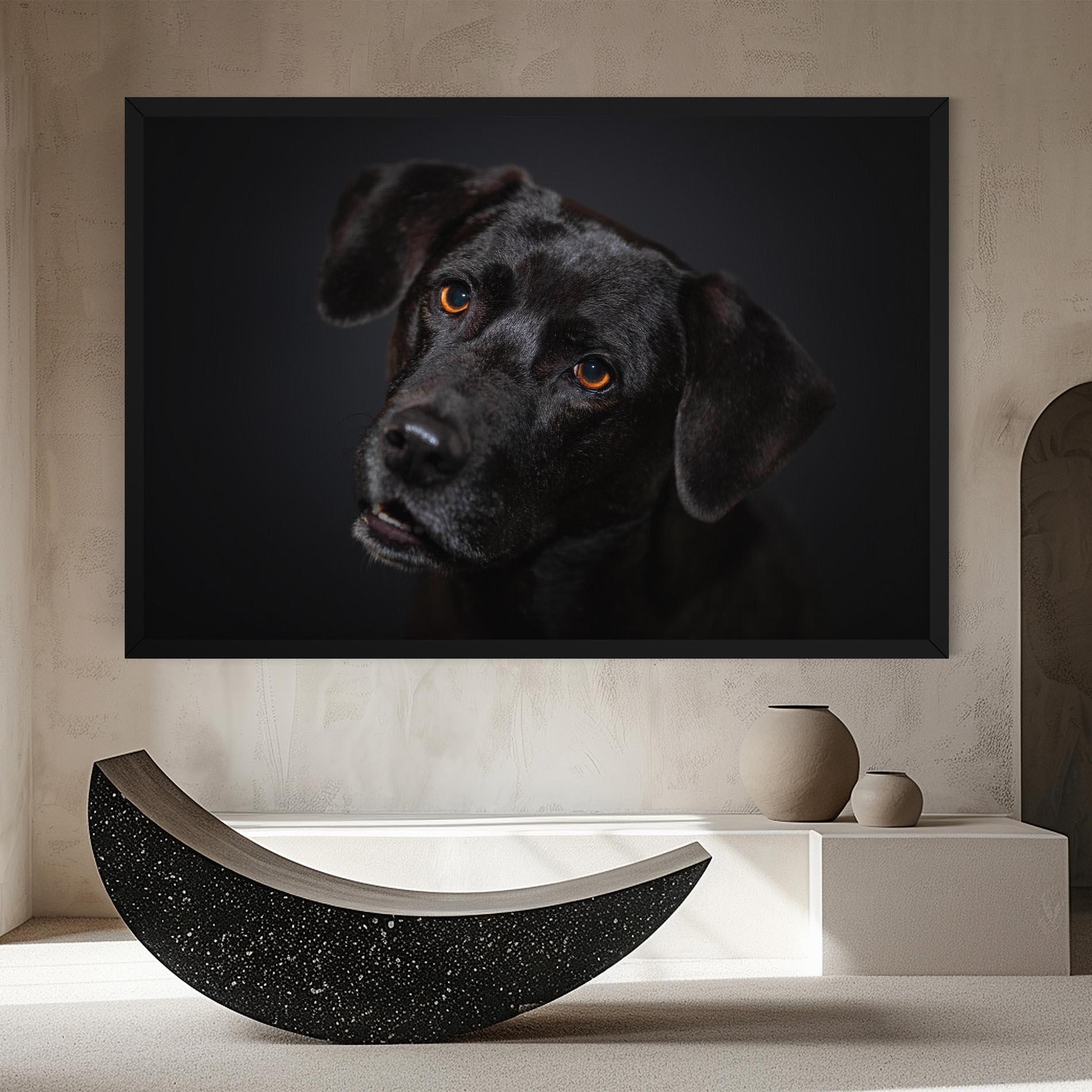 Tablou Canvas Black Dog Portrait mockup 8