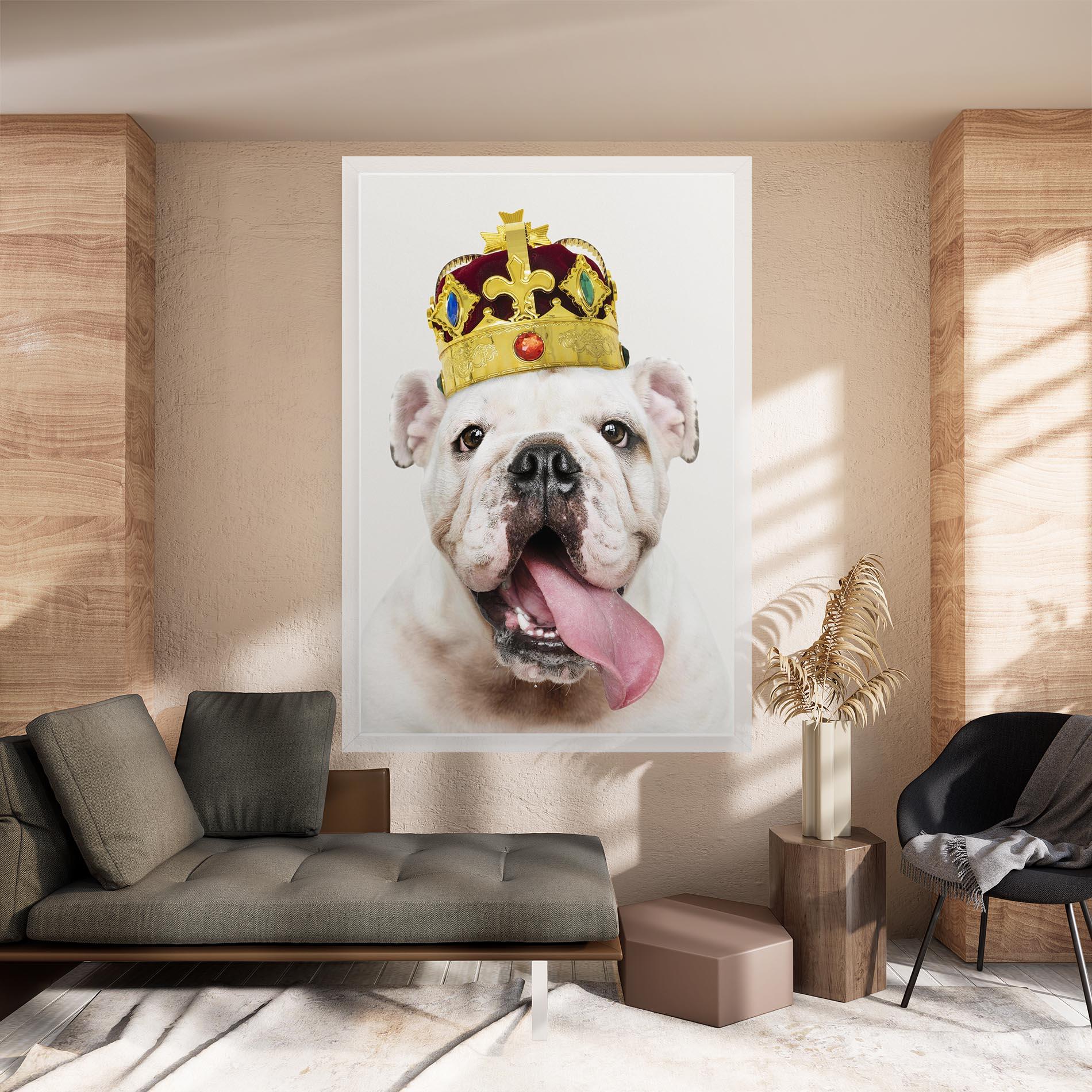 Tablou Canvas Bulldog Wearing Crown mockup 8