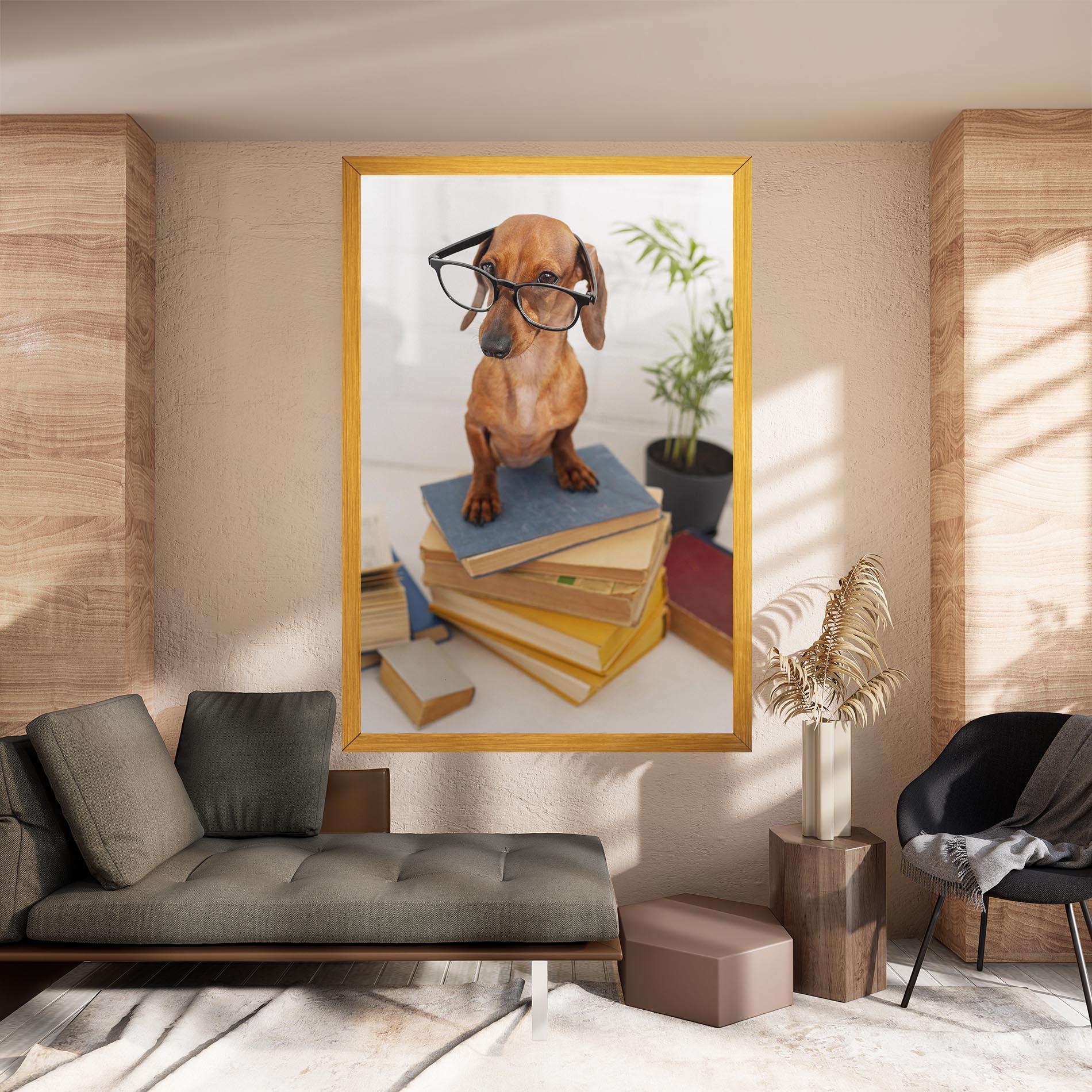 Tablou Canvas Books Cute Dog mockup 8