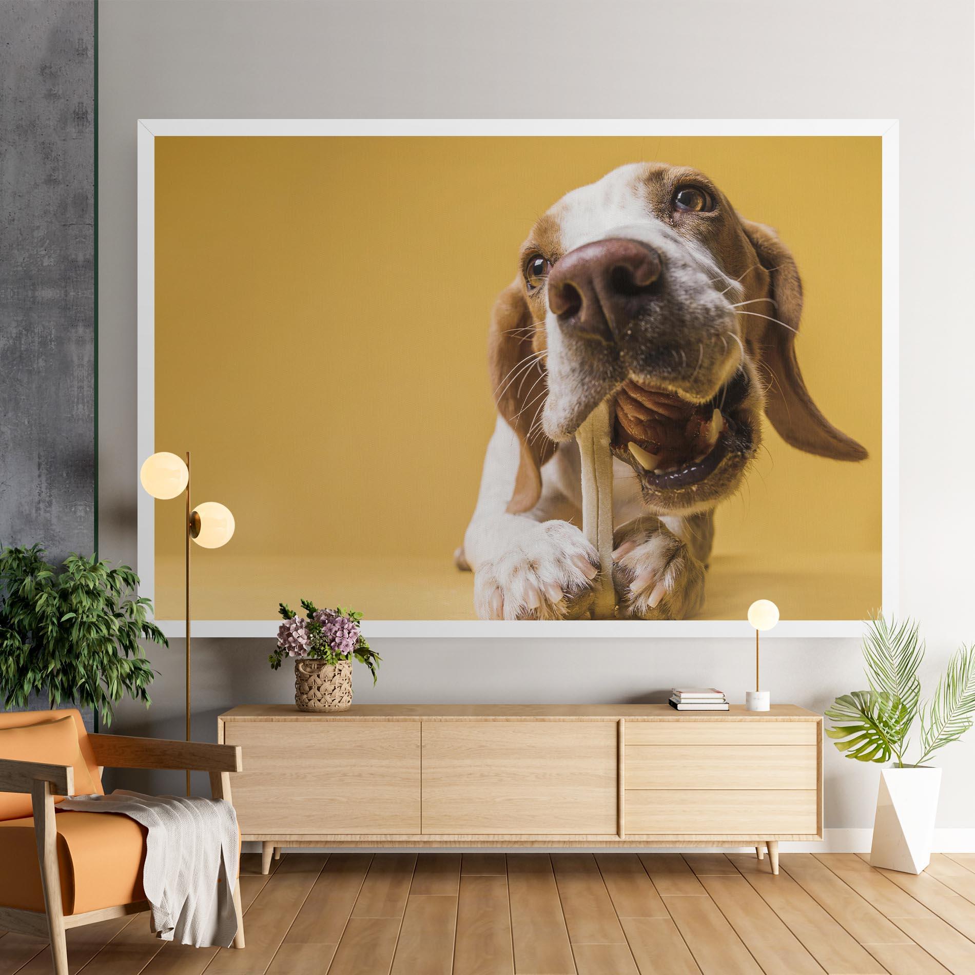 Tablou Canvas Dog Eating Bone mockup 9