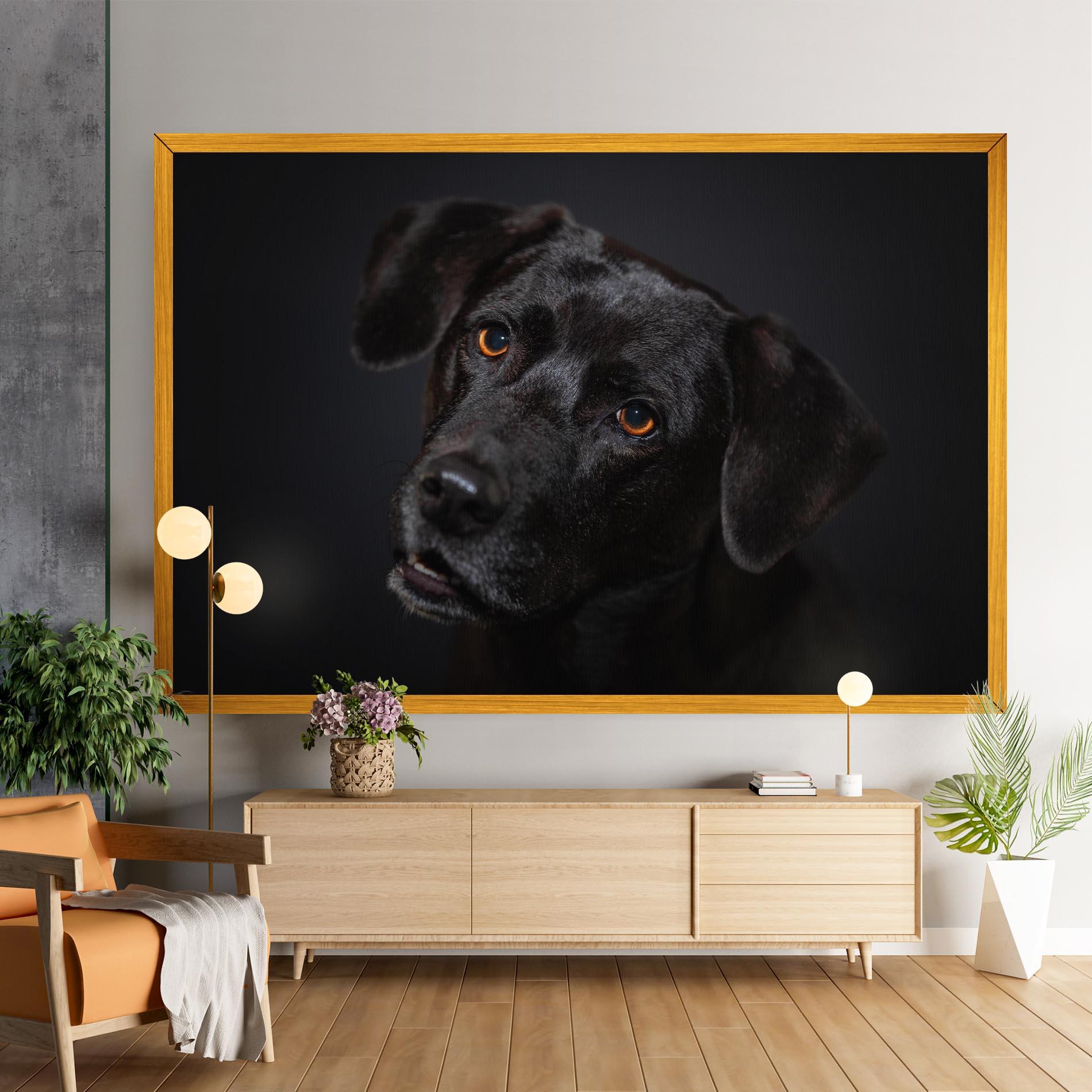 Tablou Canvas Black Dog Portrait mockup 9
