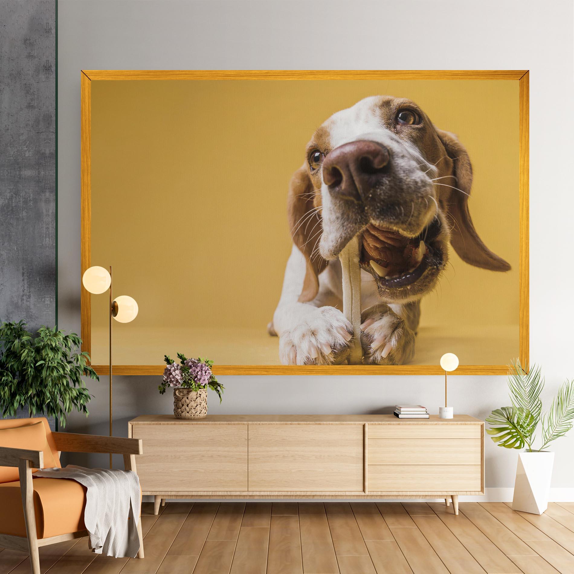 Tablou Canvas Dog Eating Bone mockup 9