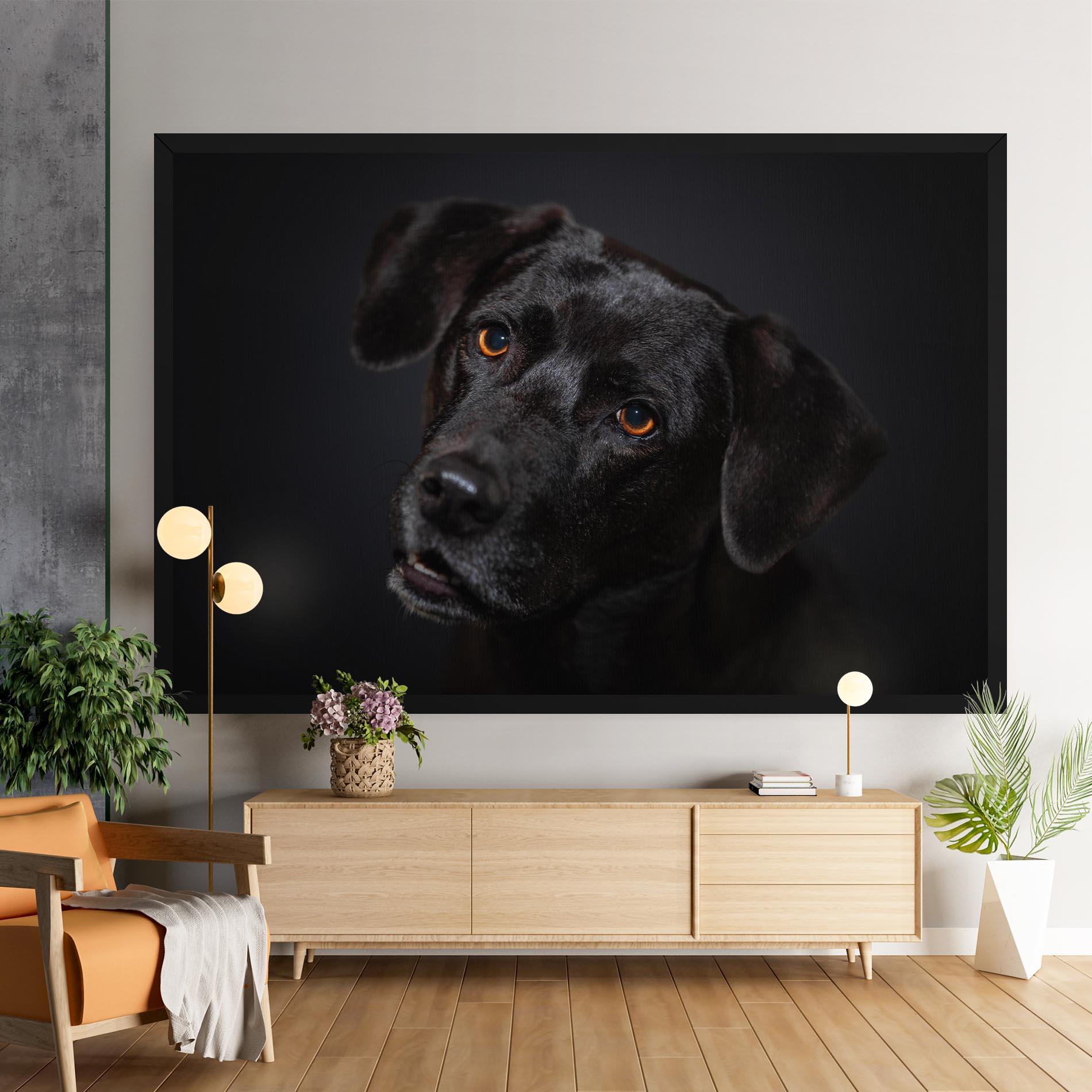 Tablou Canvas Black Dog Portrait mockup 9