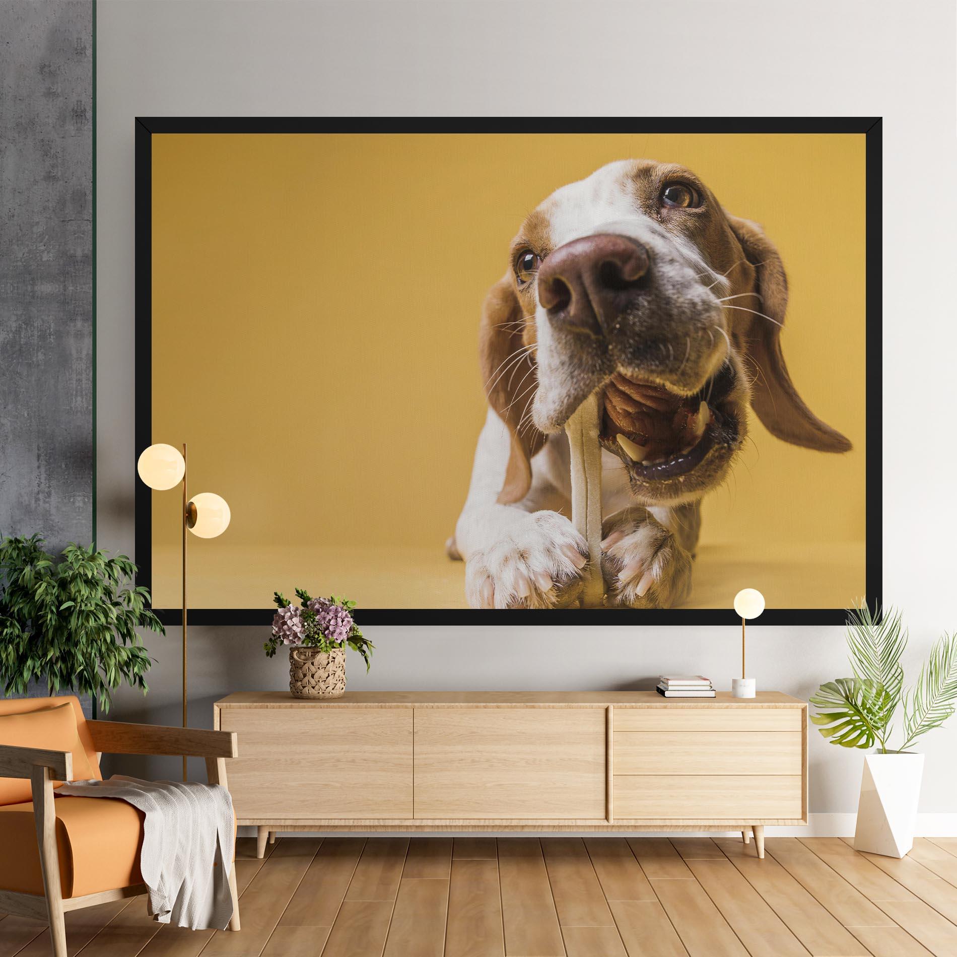 Tablou Canvas Dog Eating Bone mockup 9