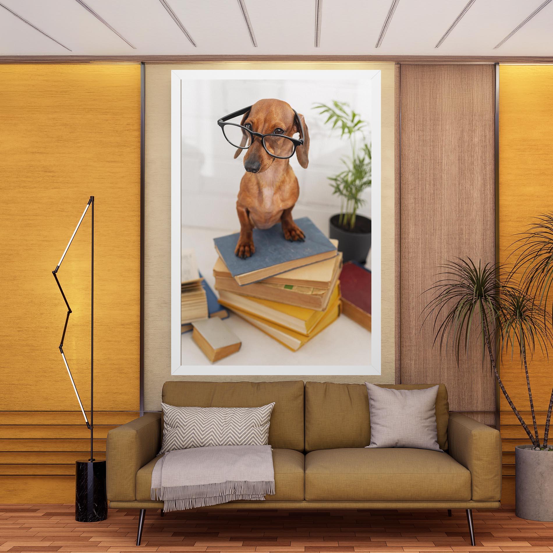 Tablou Canvas Books Cute Dog mockup 9
