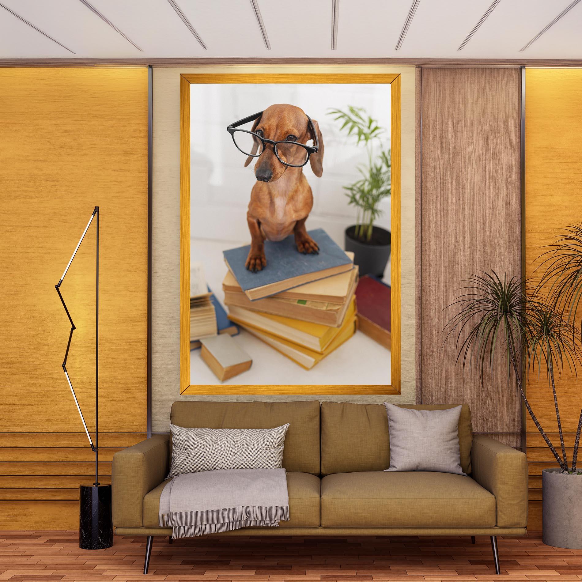 Tablou Canvas Books Cute Dog mockup 9