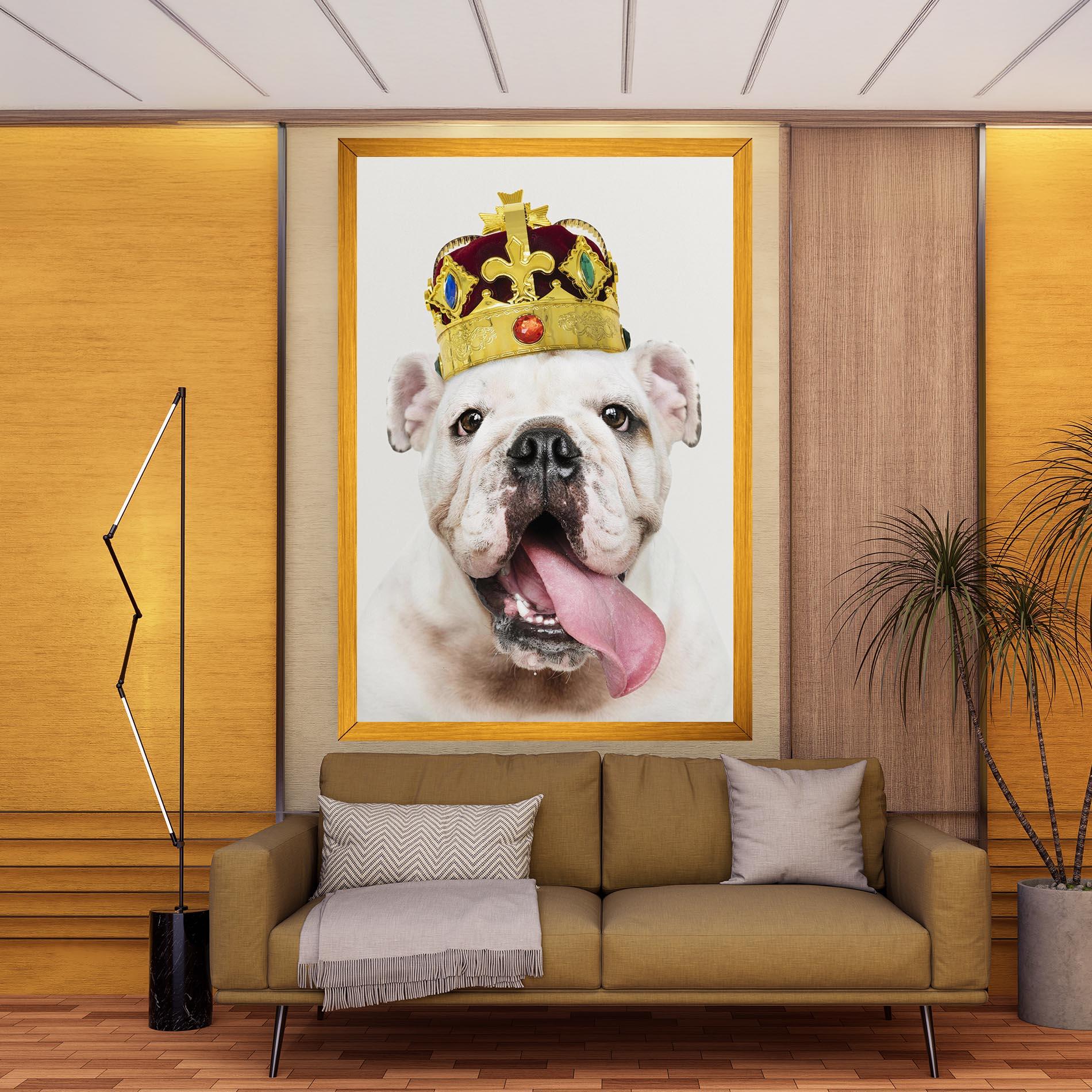 Tablou Canvas Bulldog Wearing Crown mockup 9